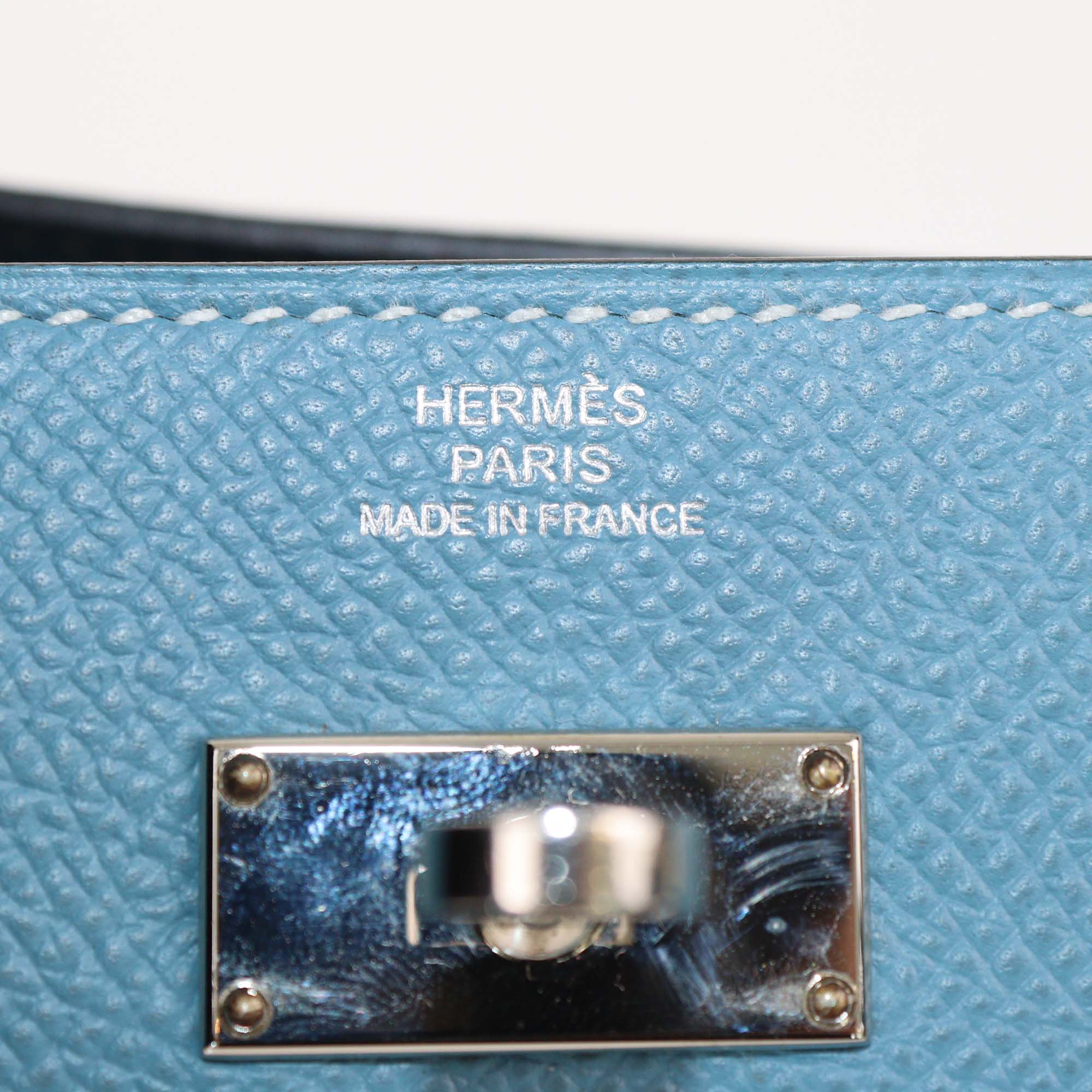 Hermes Blue Jean Epsom Leather Kelly Classic Wallet
