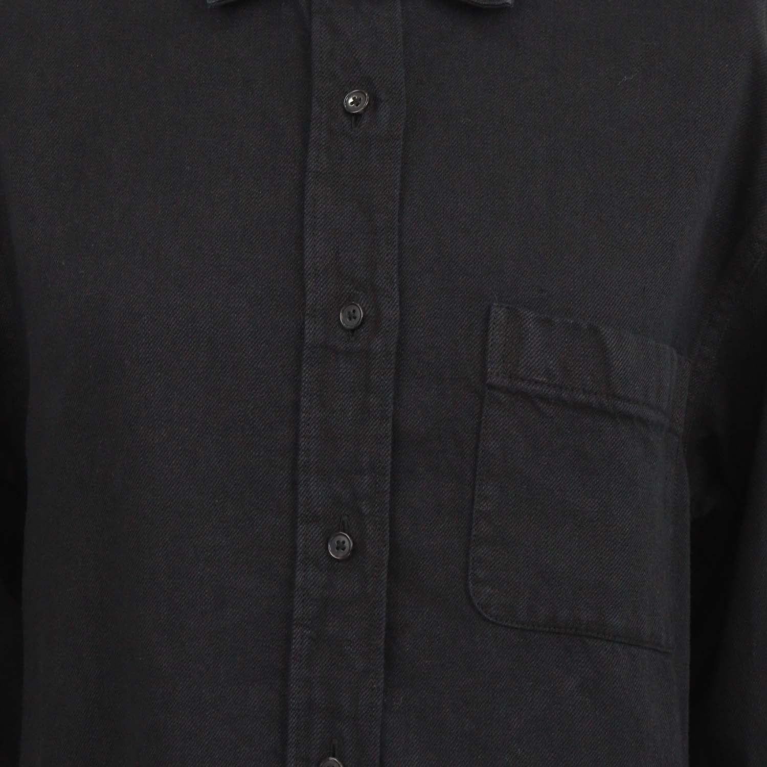 The Row Black Linen Denim Nesson Oversized Button Down Shirt