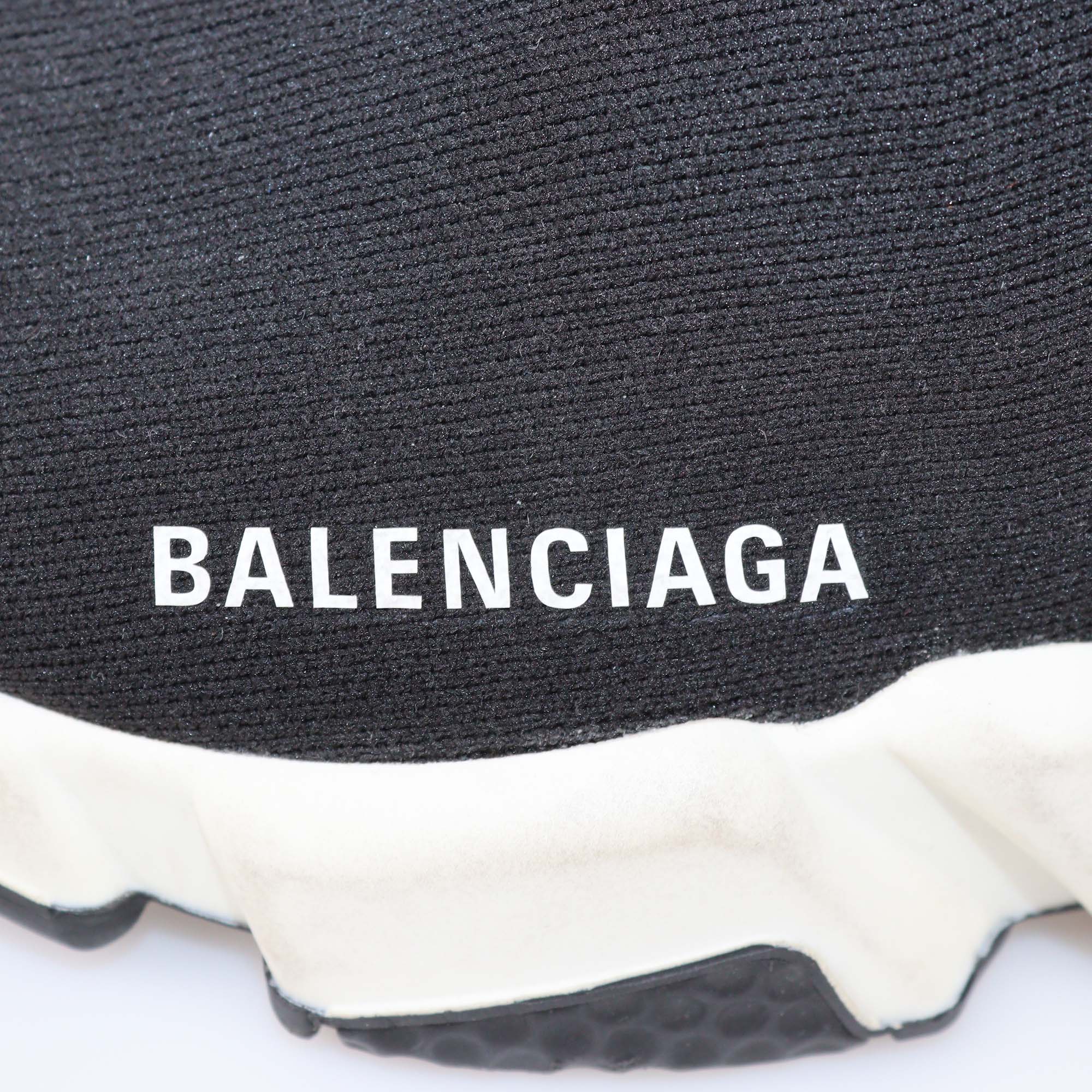 Balenciaga Black Knit Fabric Speed Trainer Sneakers