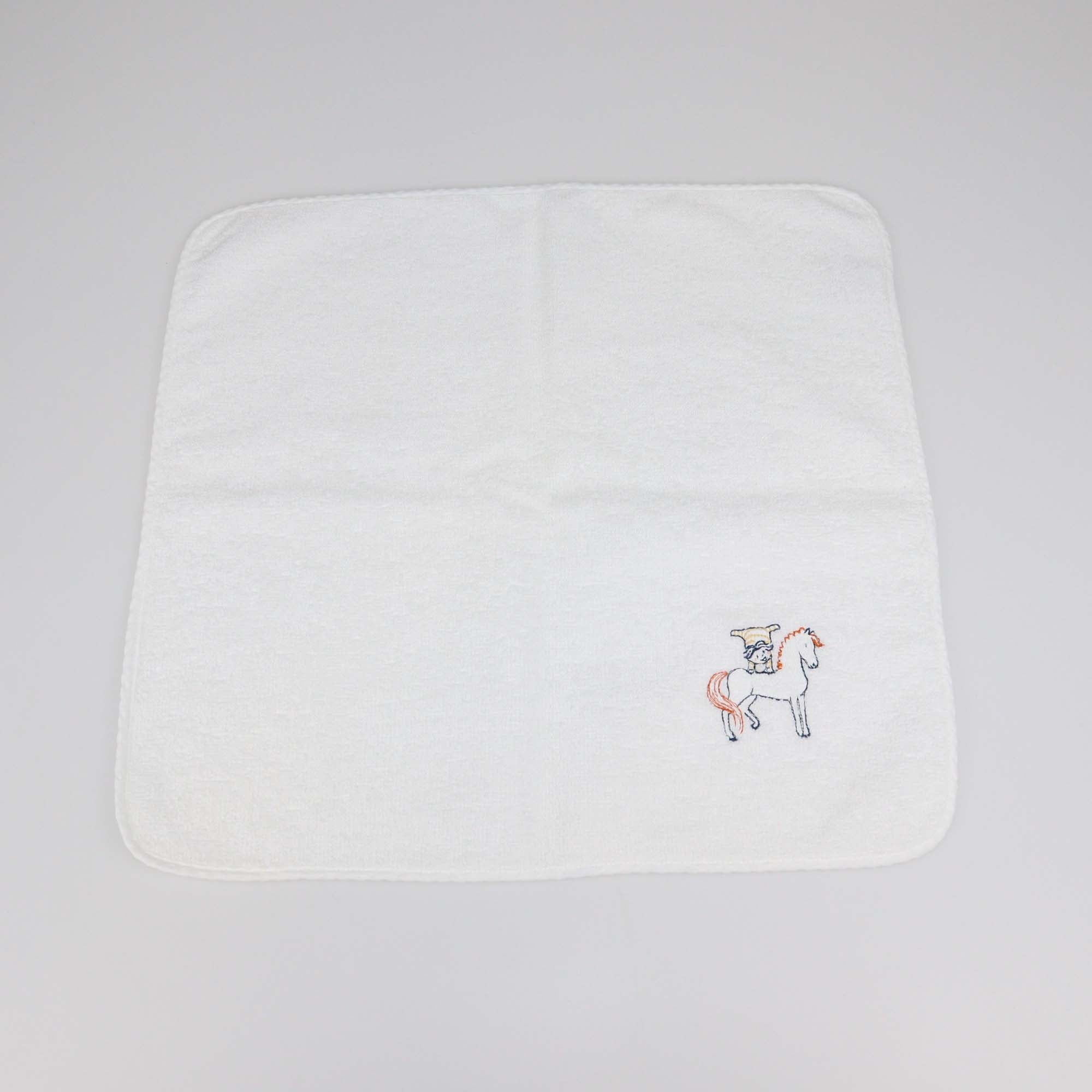 Hermes White Cotton Cabriole Washcloth