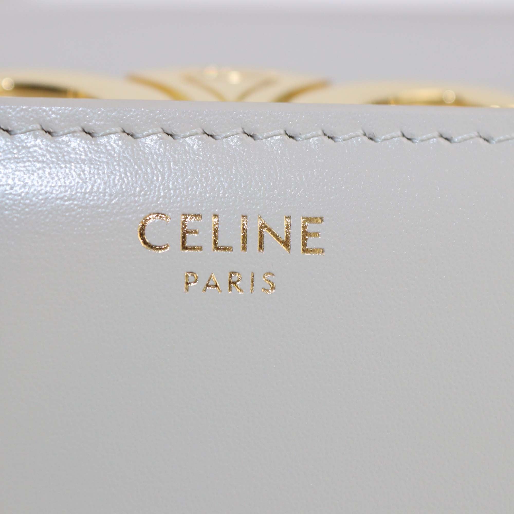 Celine Beige Leather Classique Triomphe Shoulder Bag