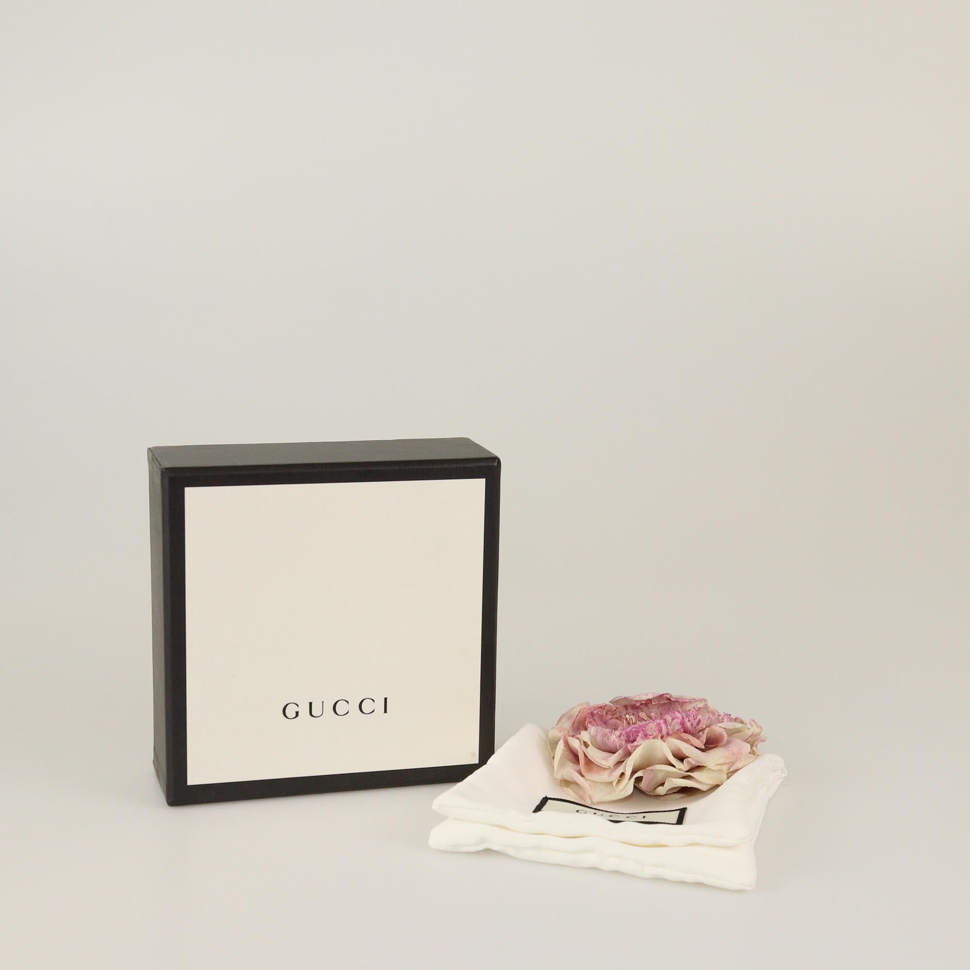 Gucci White/Purple Flower Brooch Womens Gucci