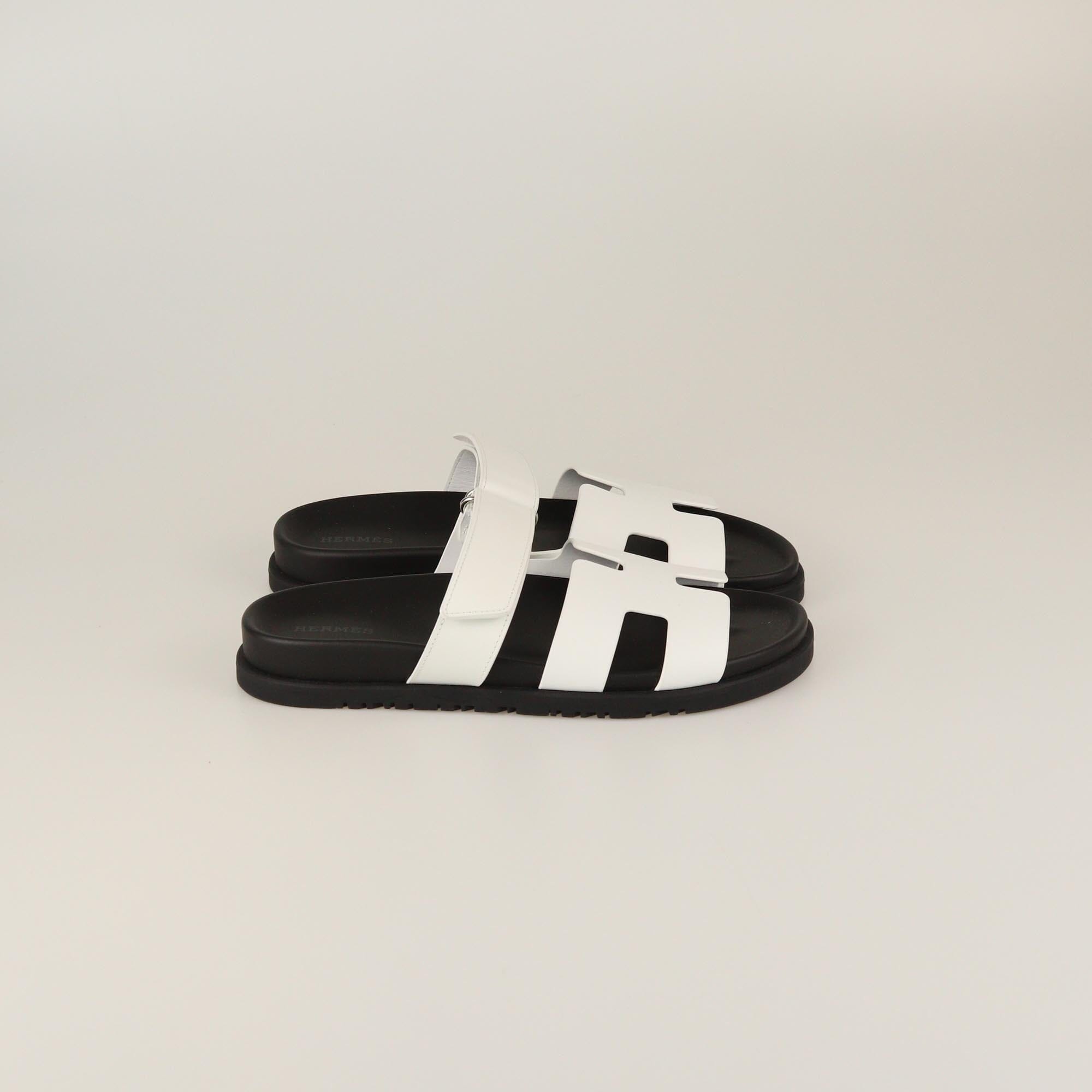 Hermes White Chypre Sandals Womens Hermes