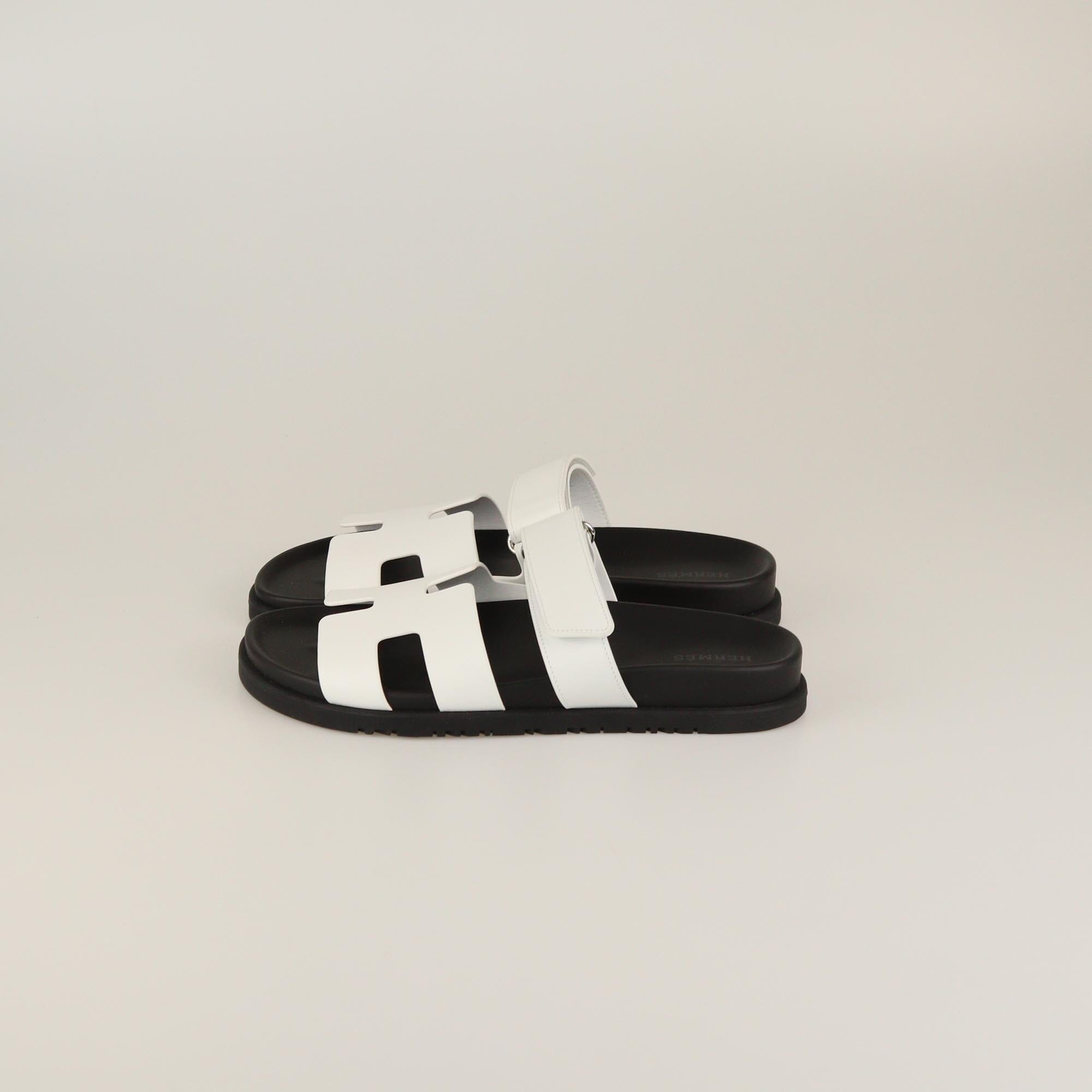 Hermes White Chypre Sandals Womens Hermes