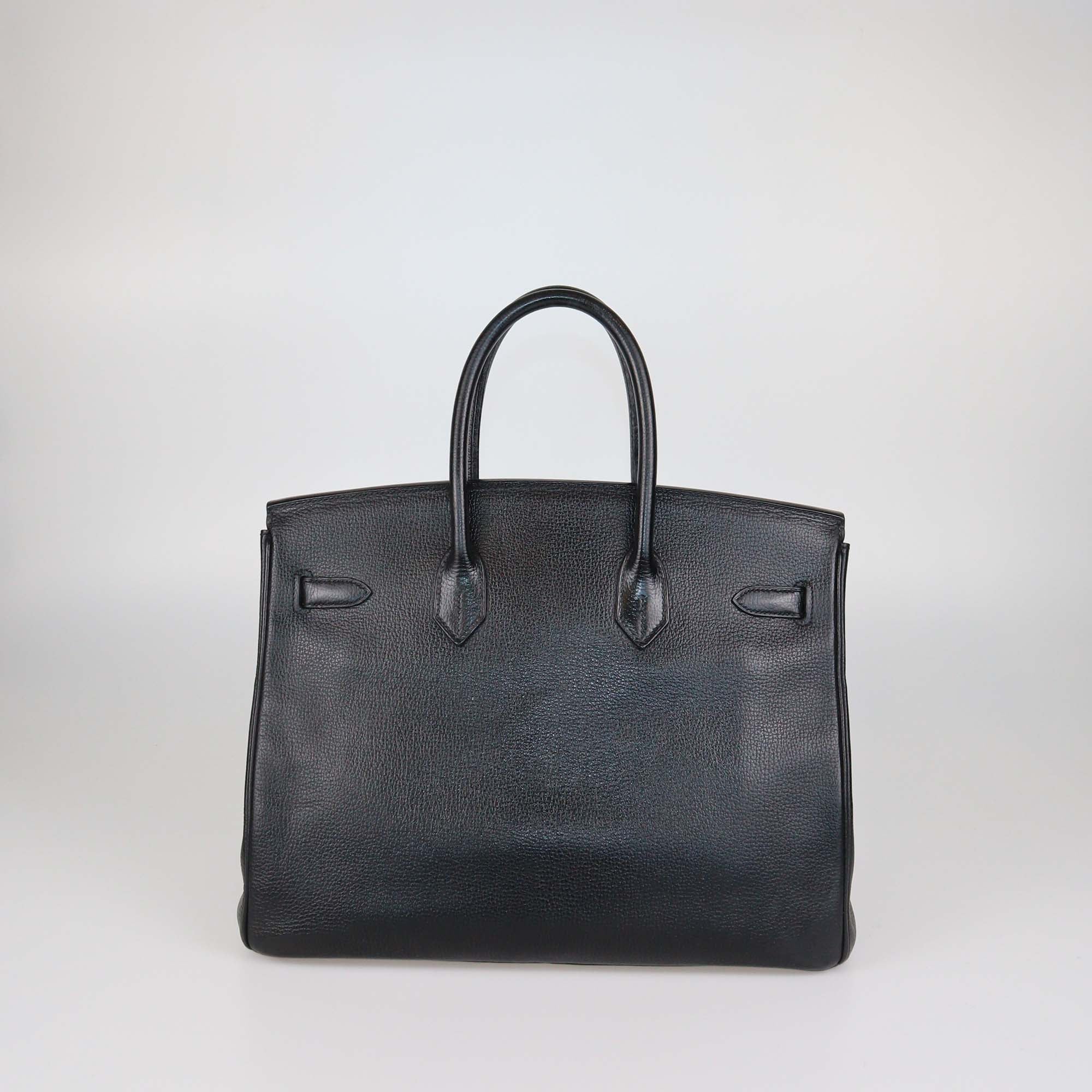 Hermes Black Togo Leather Palladium Hardware Birkin 35 Bag