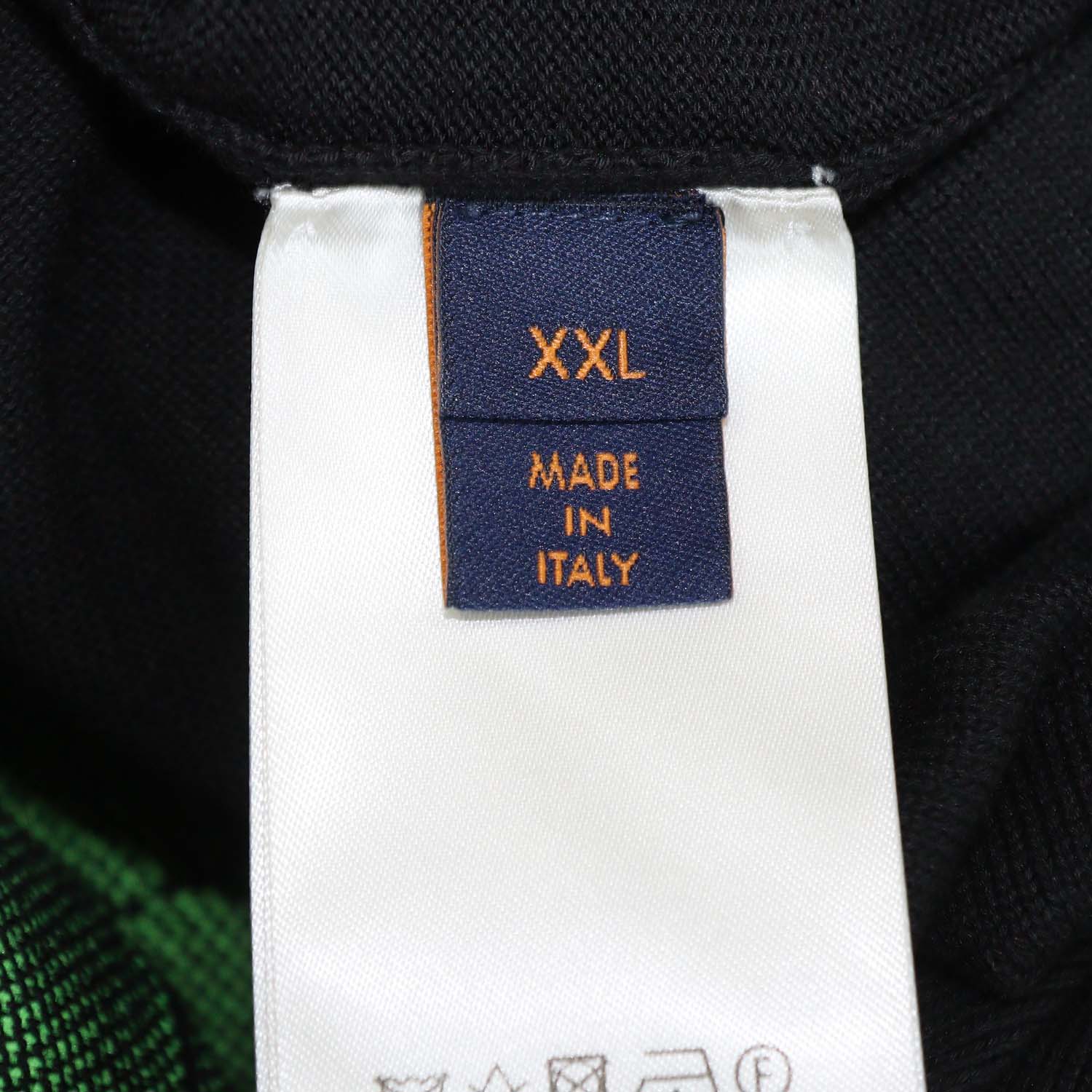 Louis Vuitton Black/Neon Green Blend Cotton Knit 1854 T-Shirt