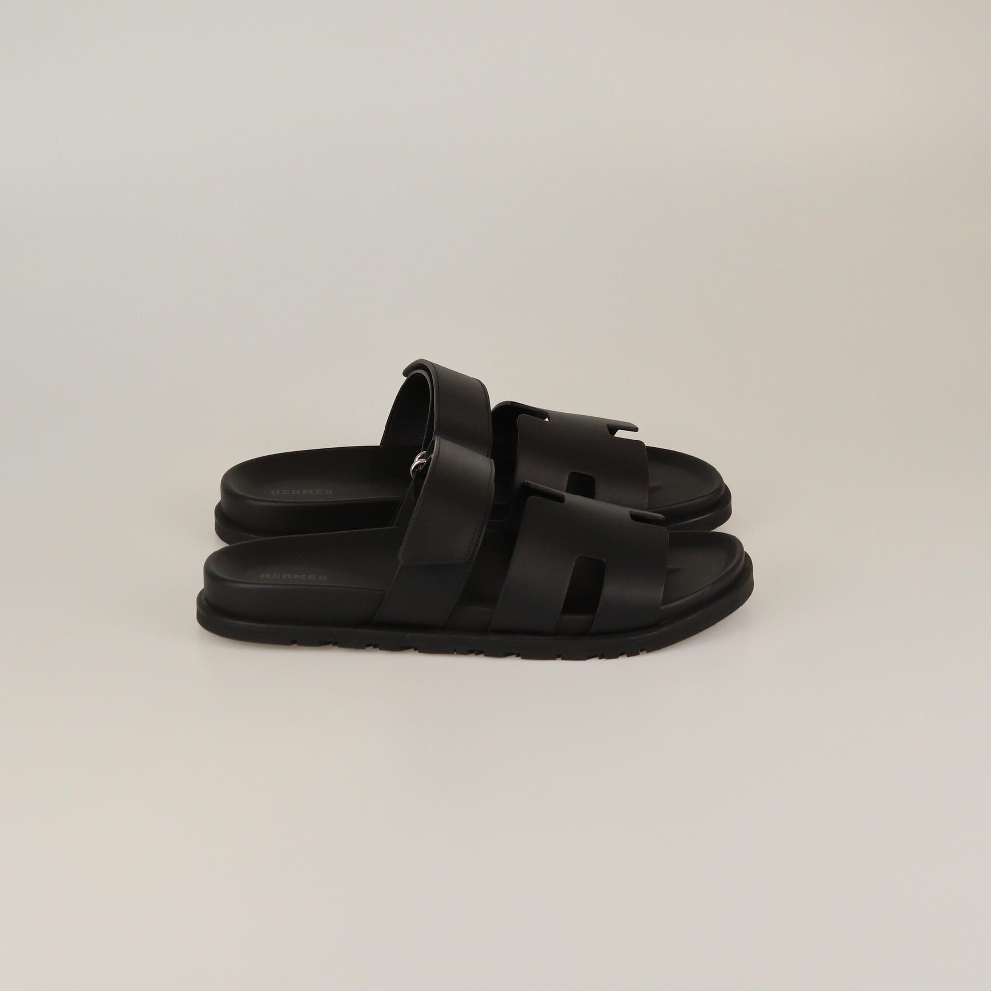 Hermes Black Chypre Sandals Mens Hermes