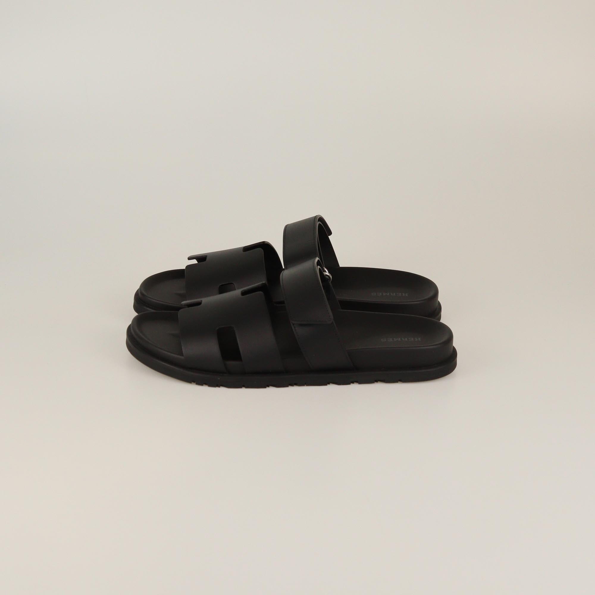 Hermes Black Chypre Sandals Mens Hermes