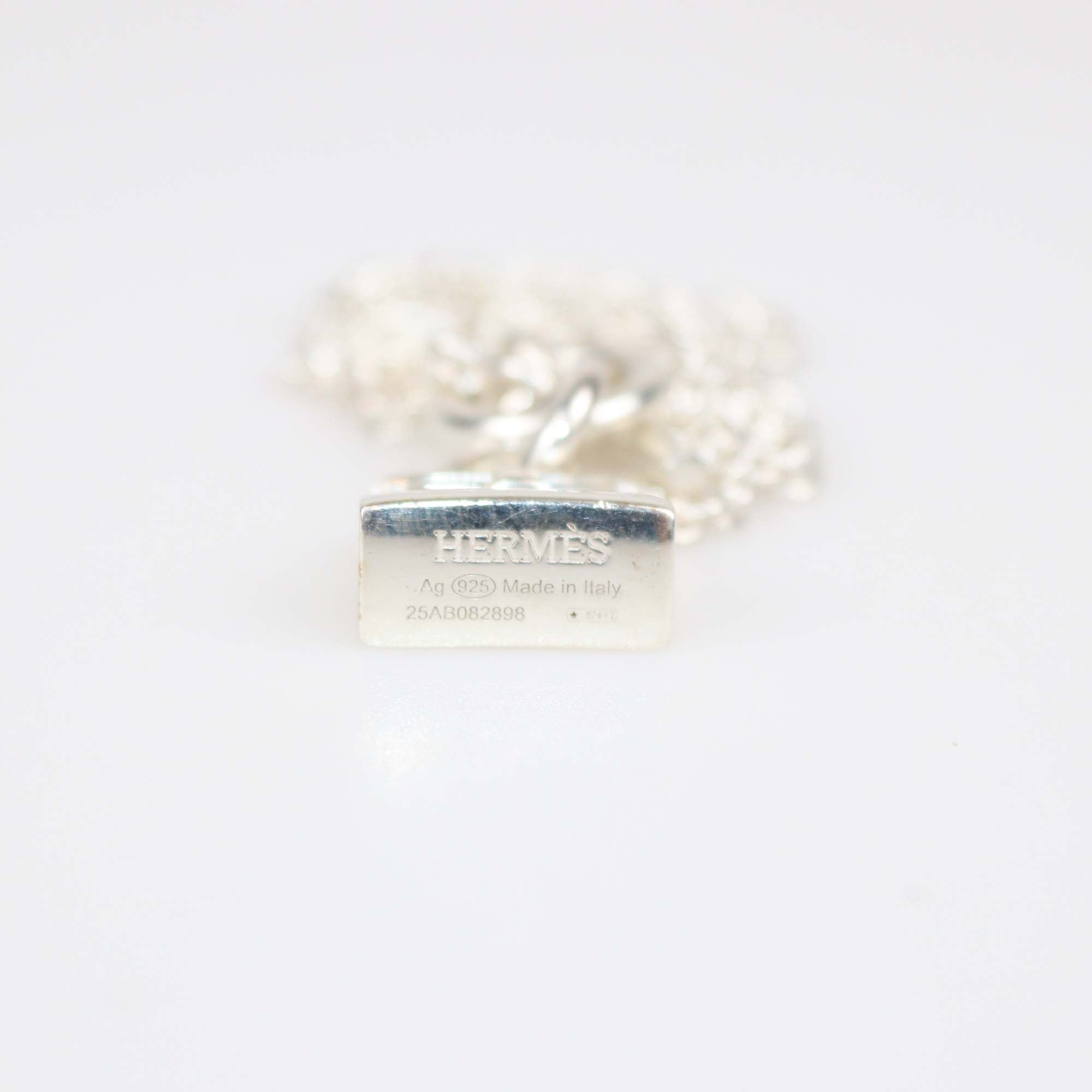 Hermes Sterling Silver Amulettes Kelly Pendant Necklace