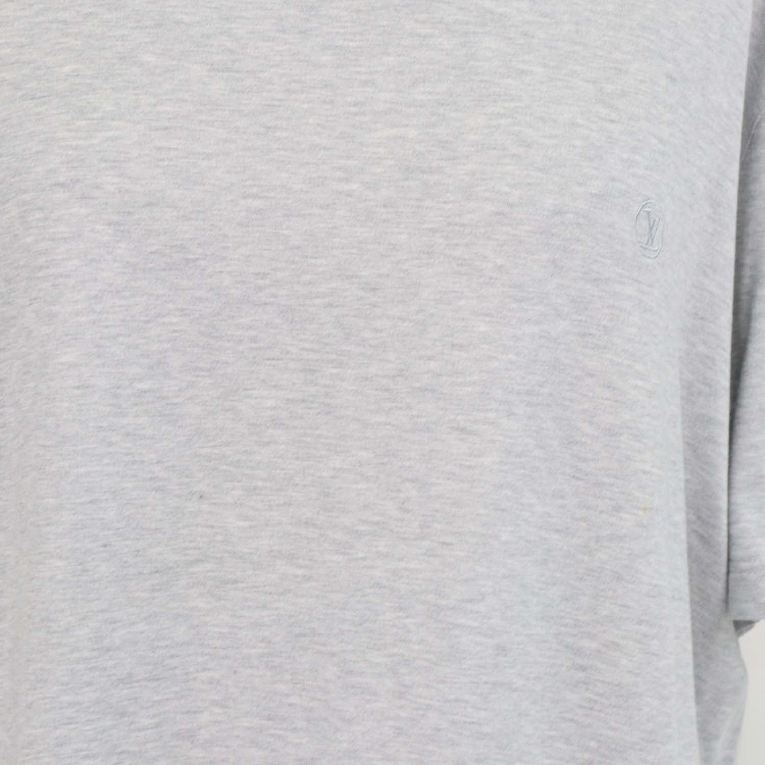 Louis Vuitton Grey Cotton Logo Embroidered Crew Neck T-Shirt
