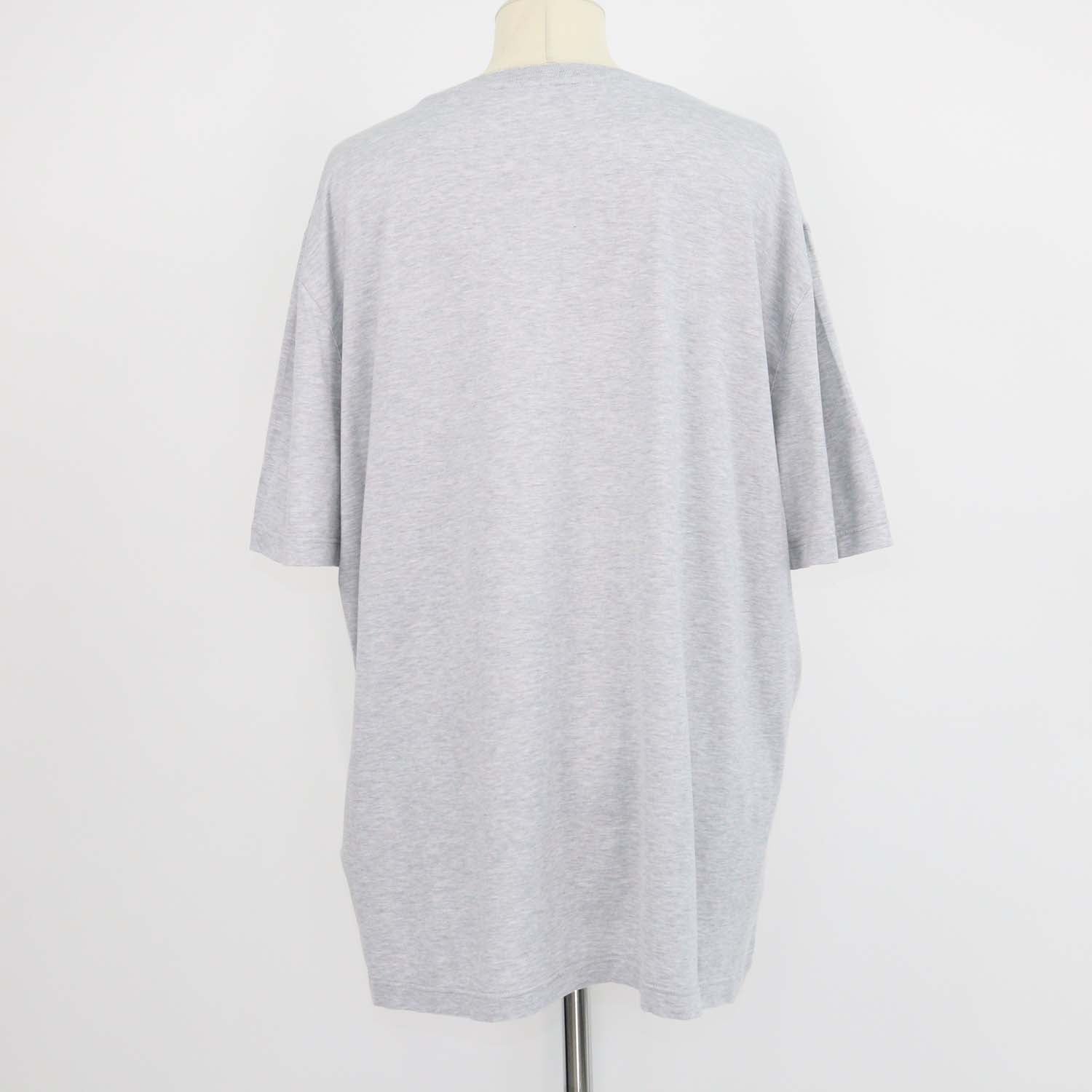 Louis Vuitton Grey Cotton Logo Embroidered Crew Neck T-Shirt