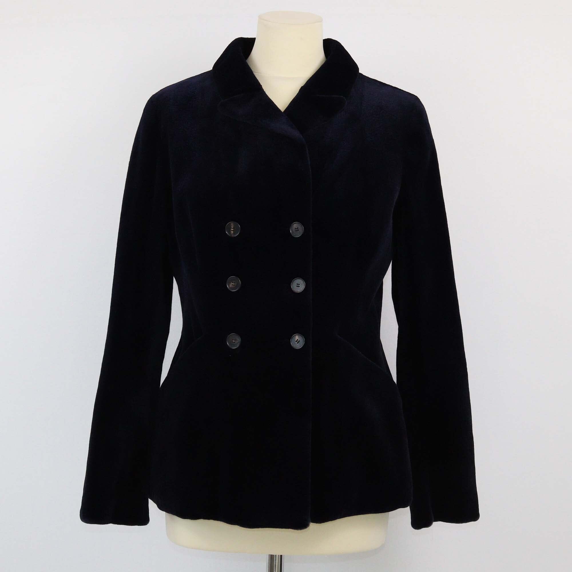 Christian Dior Dark Blue Mink Fur Double Breasted Jacket Womens Christian Dior