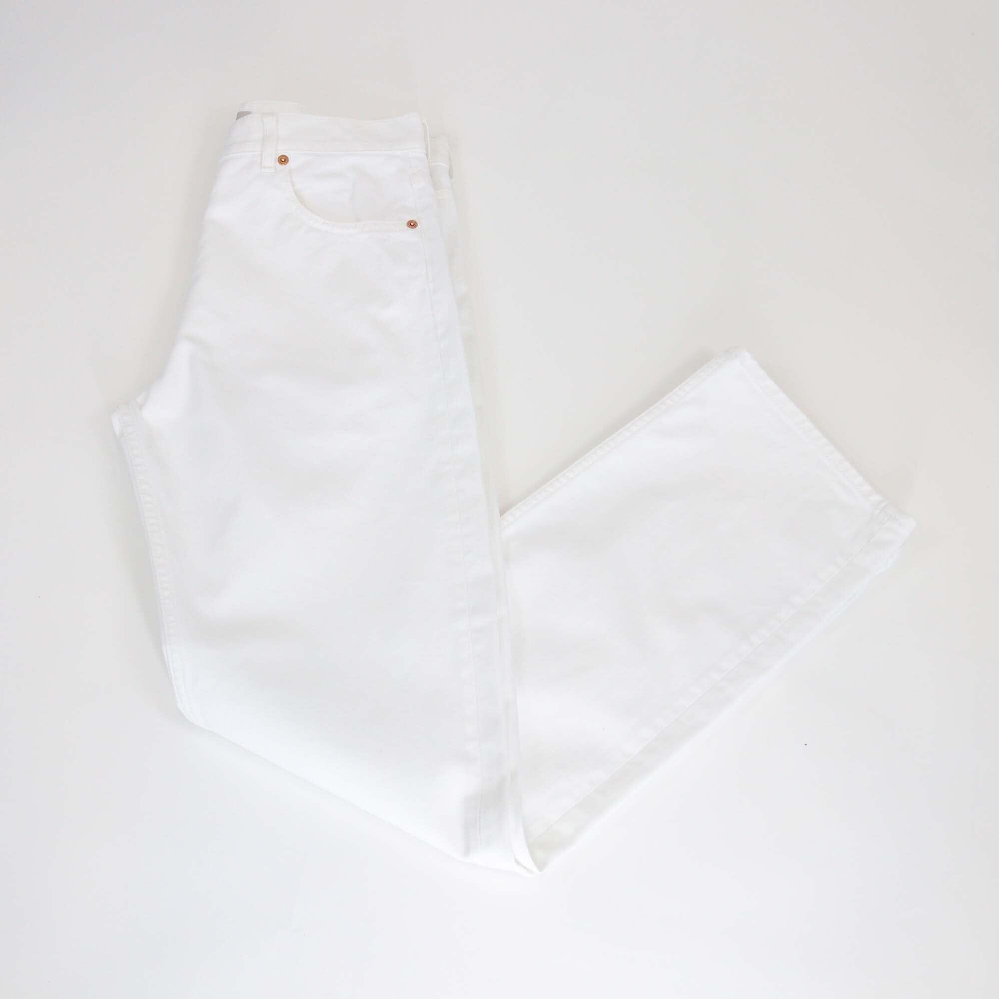 Valentino White V Pocket Logo Wide Leg Denim Pants Womens Valentino