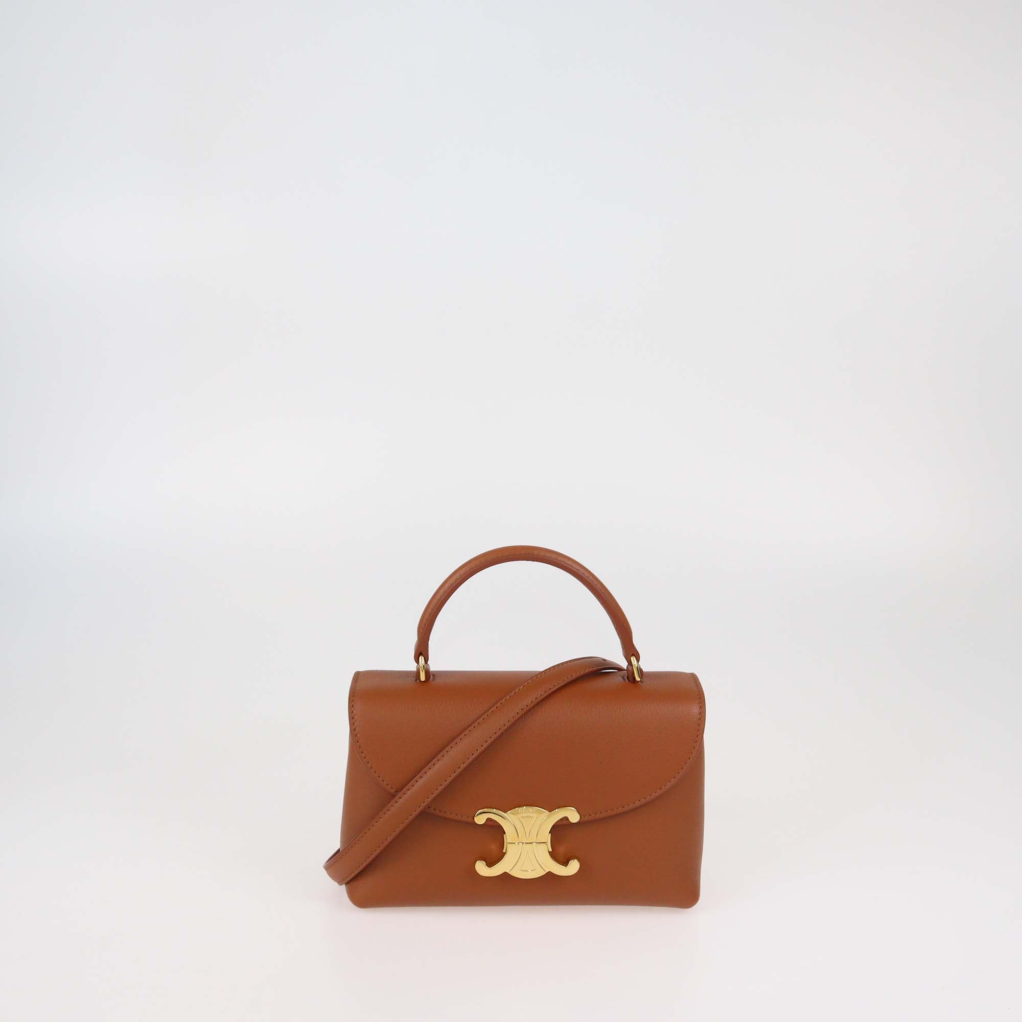 Celine Tan Leather Teen Nino Top Handle Bag