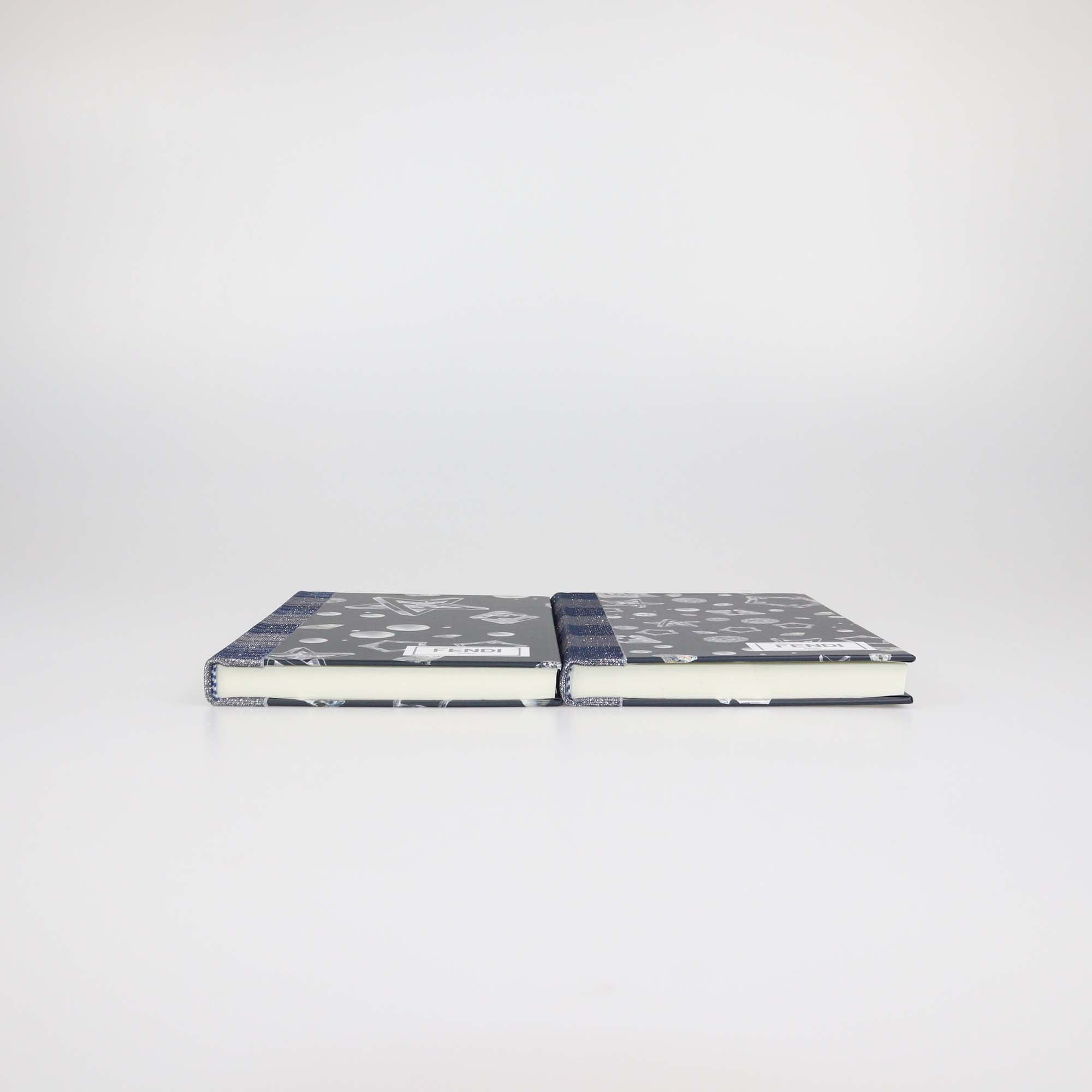 Fendi Midnight Blue and Silver Geometric Notebooks