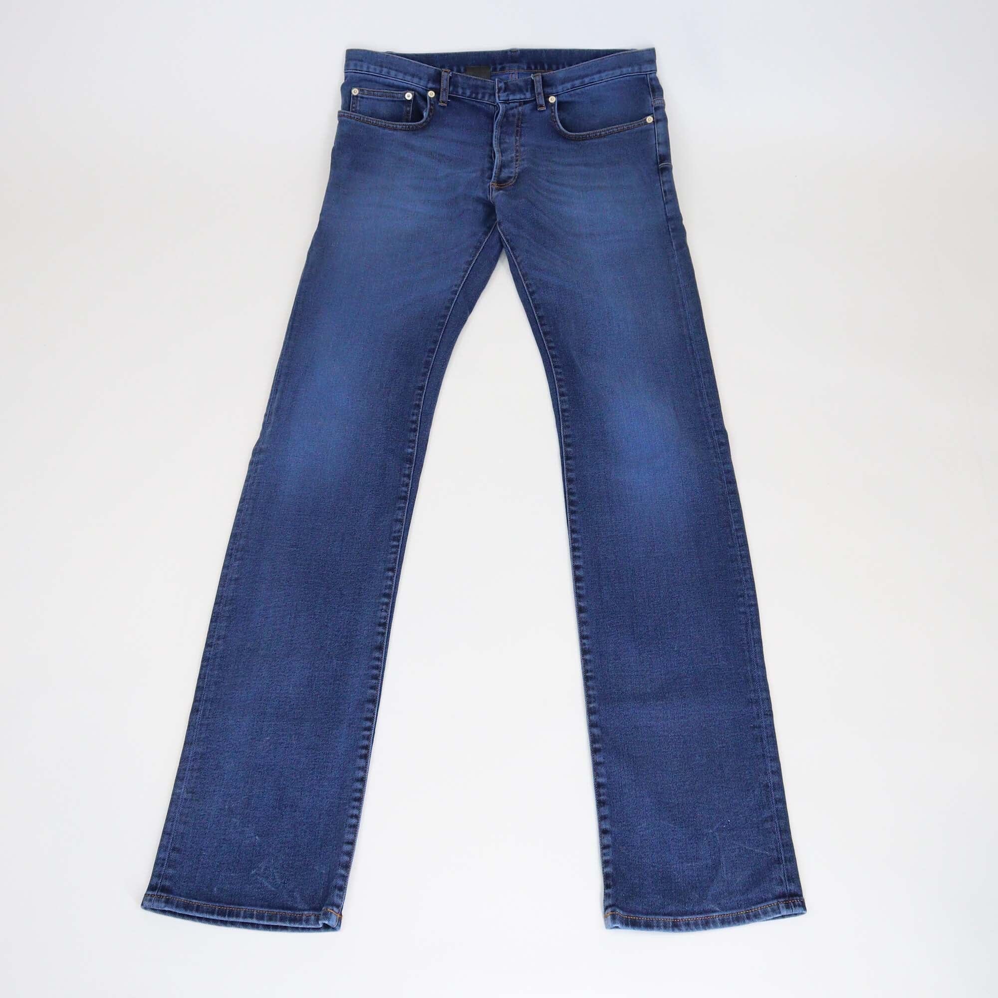 Dior Homme Dark Blue Denim Straight Pants Mens Dior Homme