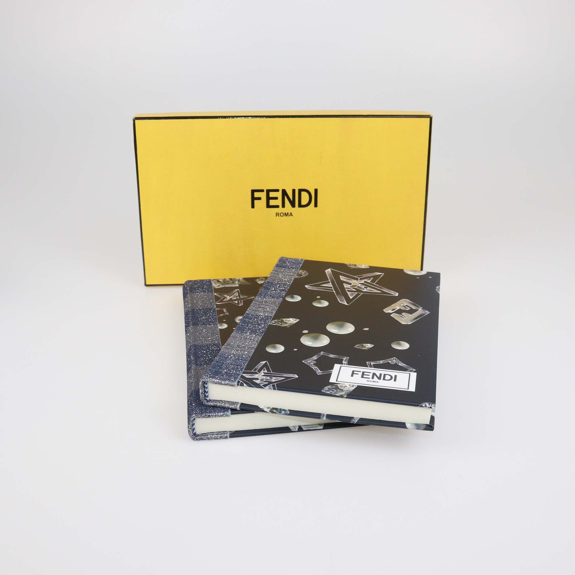 Fendi Midnight Blue and Silver Geometric Notebooks