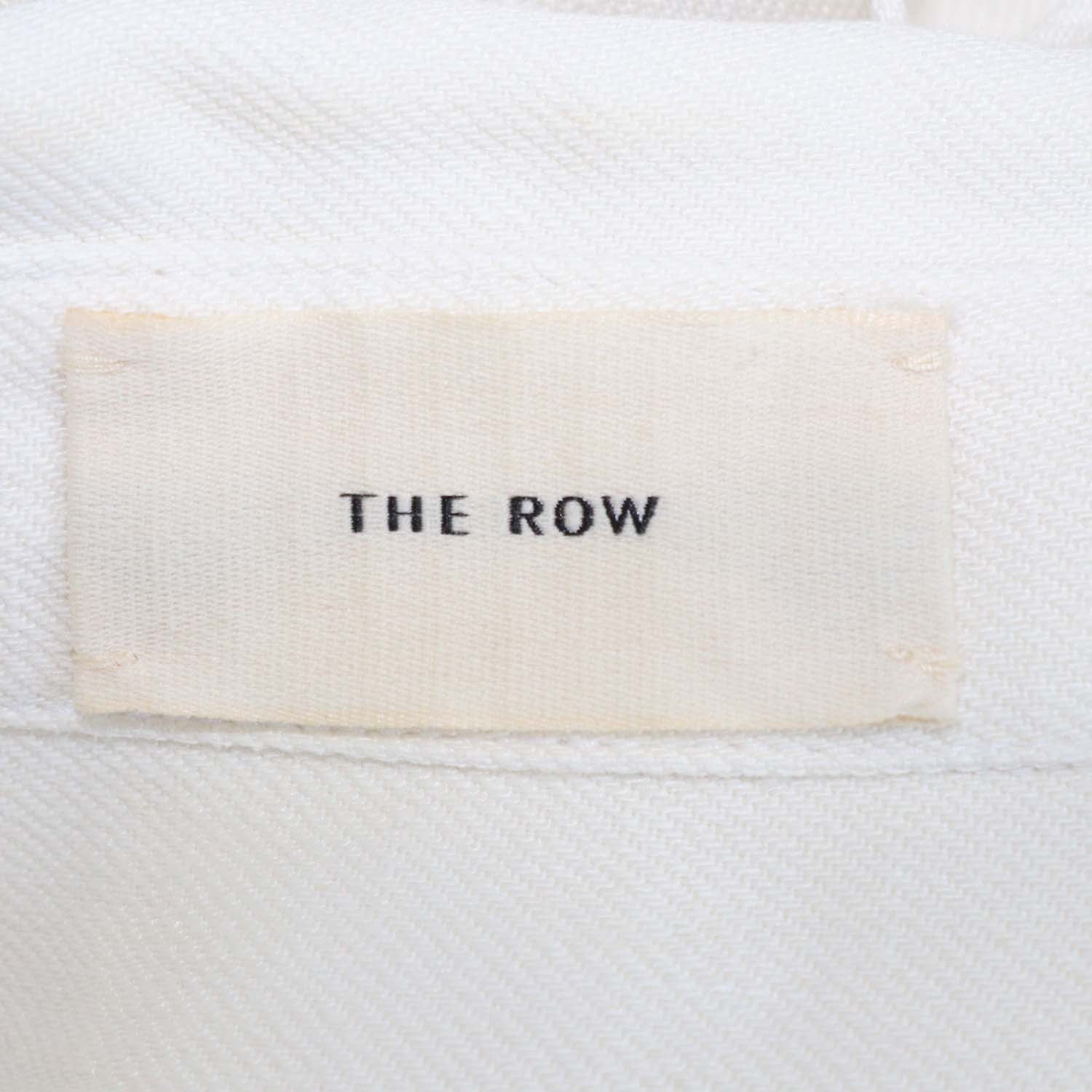 The Row Cream Linen Denim Nesson Oversized Button Down Shirt