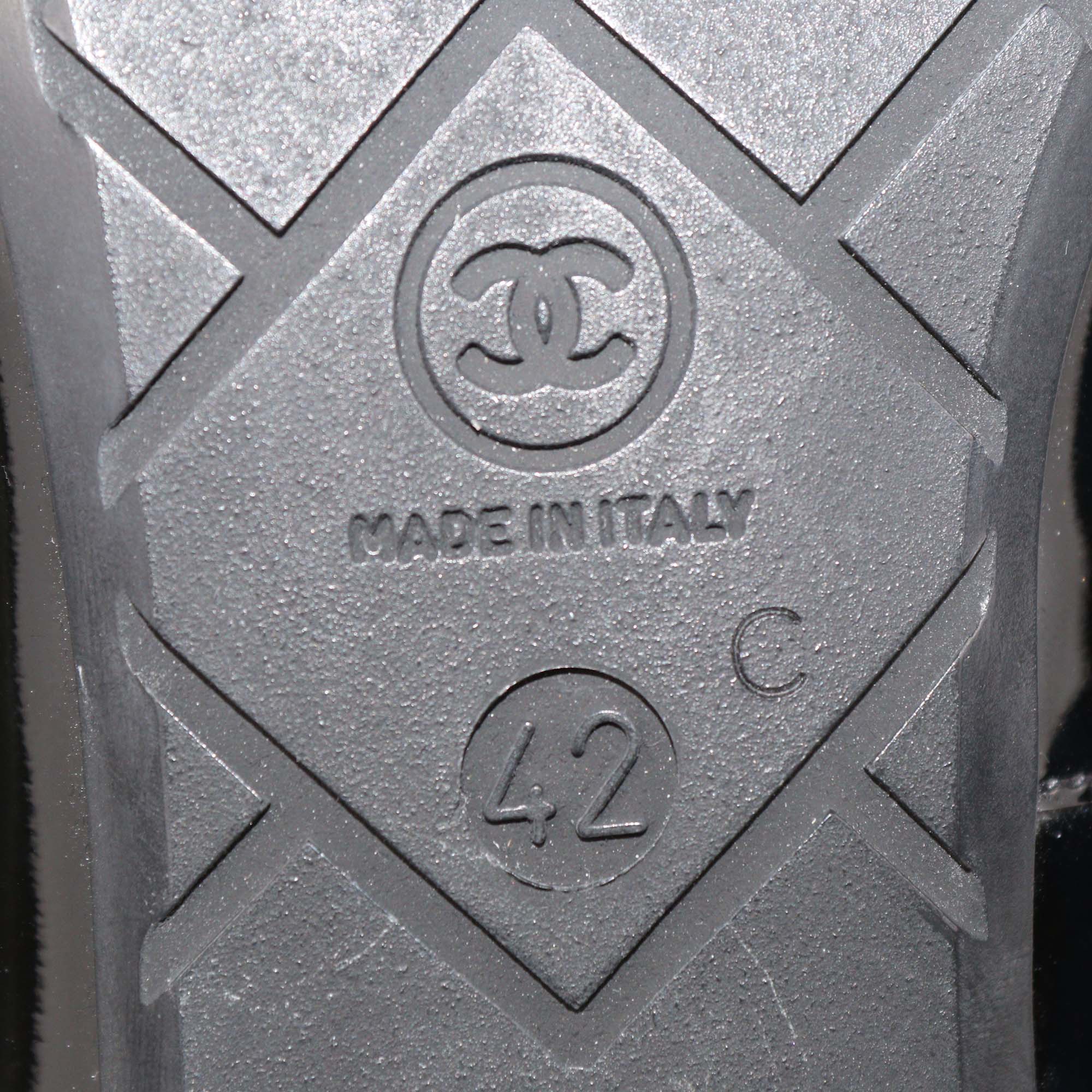 Chanel Black Patent Leather & Knit Fabric Sock Pumps