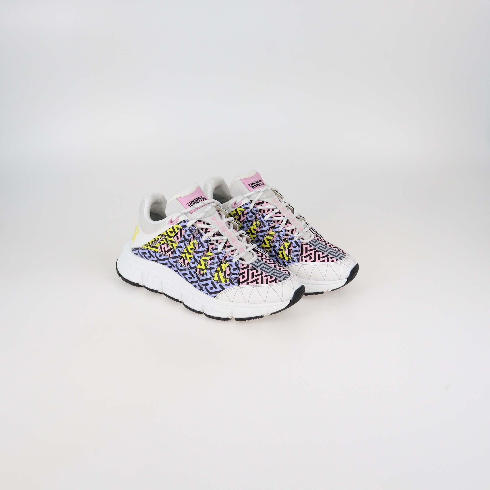 Versace Multicolor Leather and Fabric Trigreca Sneakers