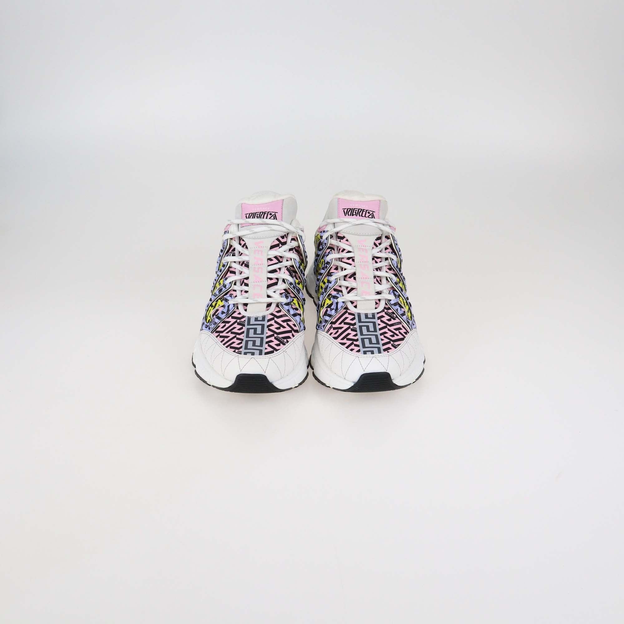 Versace Multicolor Leather and Fabric Trigreca Sneakers
