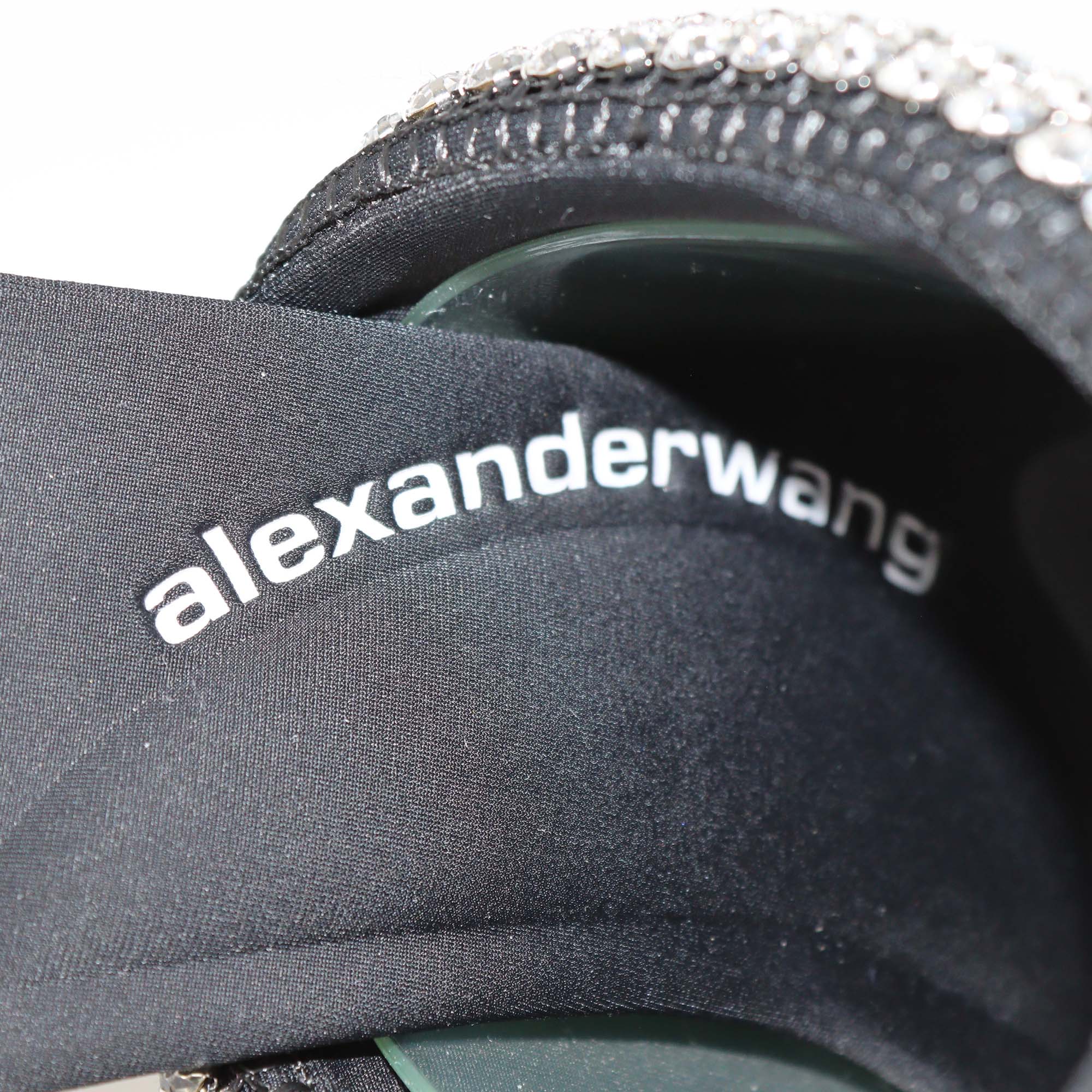 Alexander Wang Black Crystal Neoprene Sienna Slide Sandals