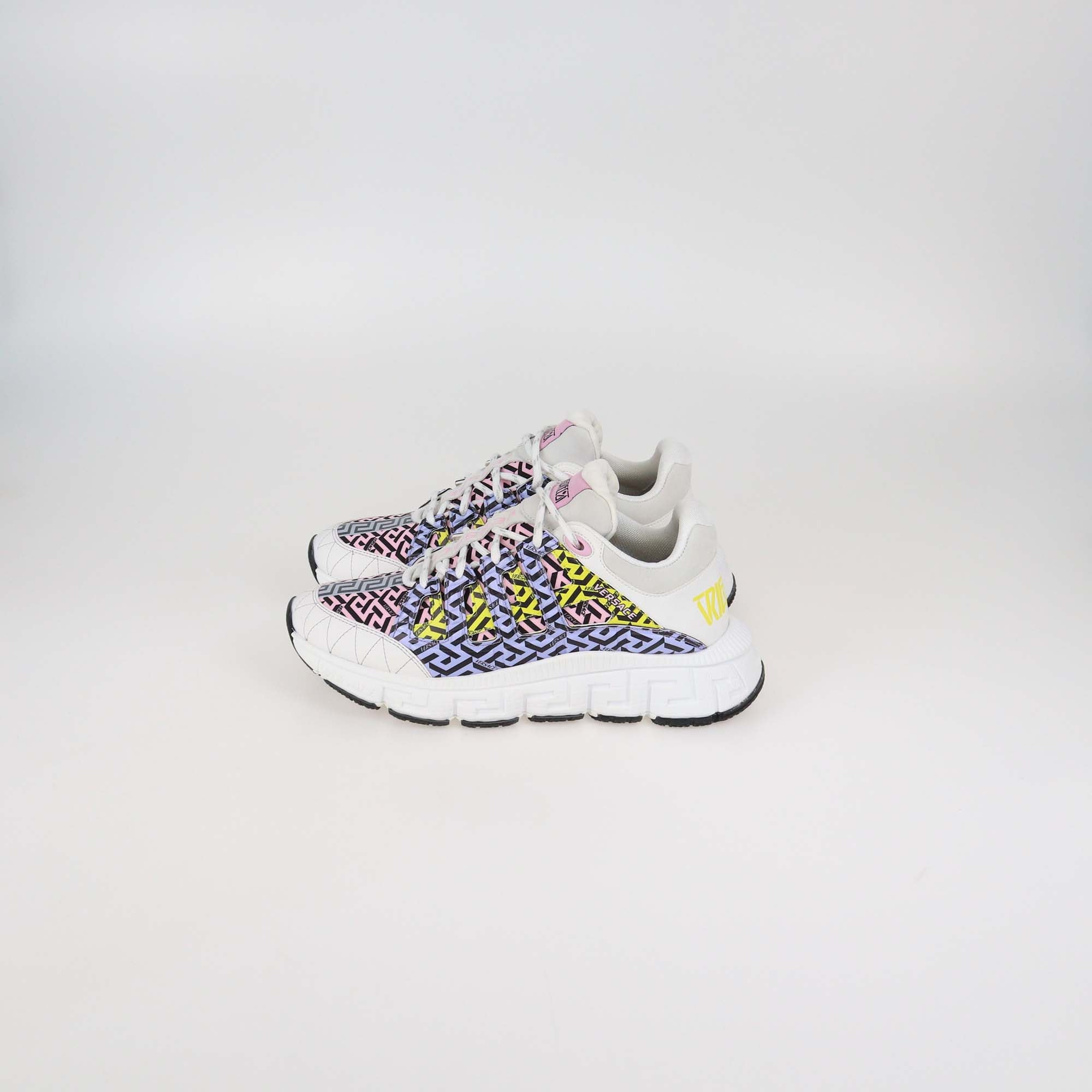 Versace Multicolor Leather and Fabric Trigreca Sneakers