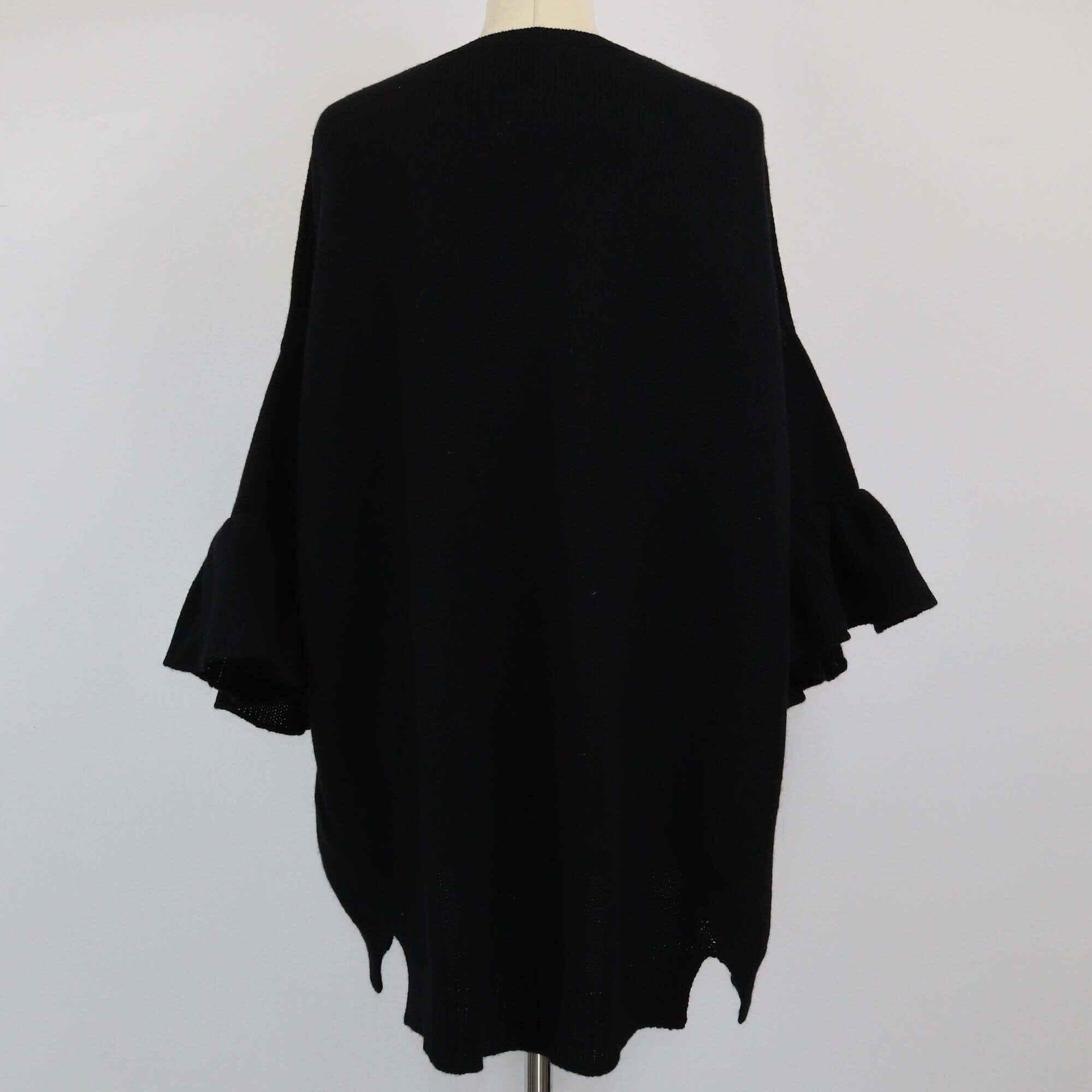 Valentino Black Frill Sleeve Sweater Womens Valentino