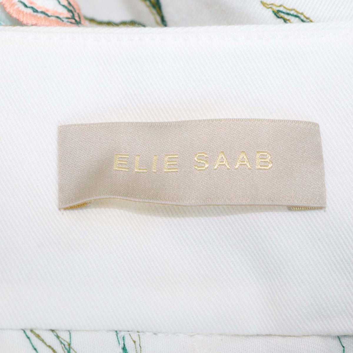 Elie Saab Multicolor Cotton Blend Floral Embroidered Jacket and Maxi Skirt Set