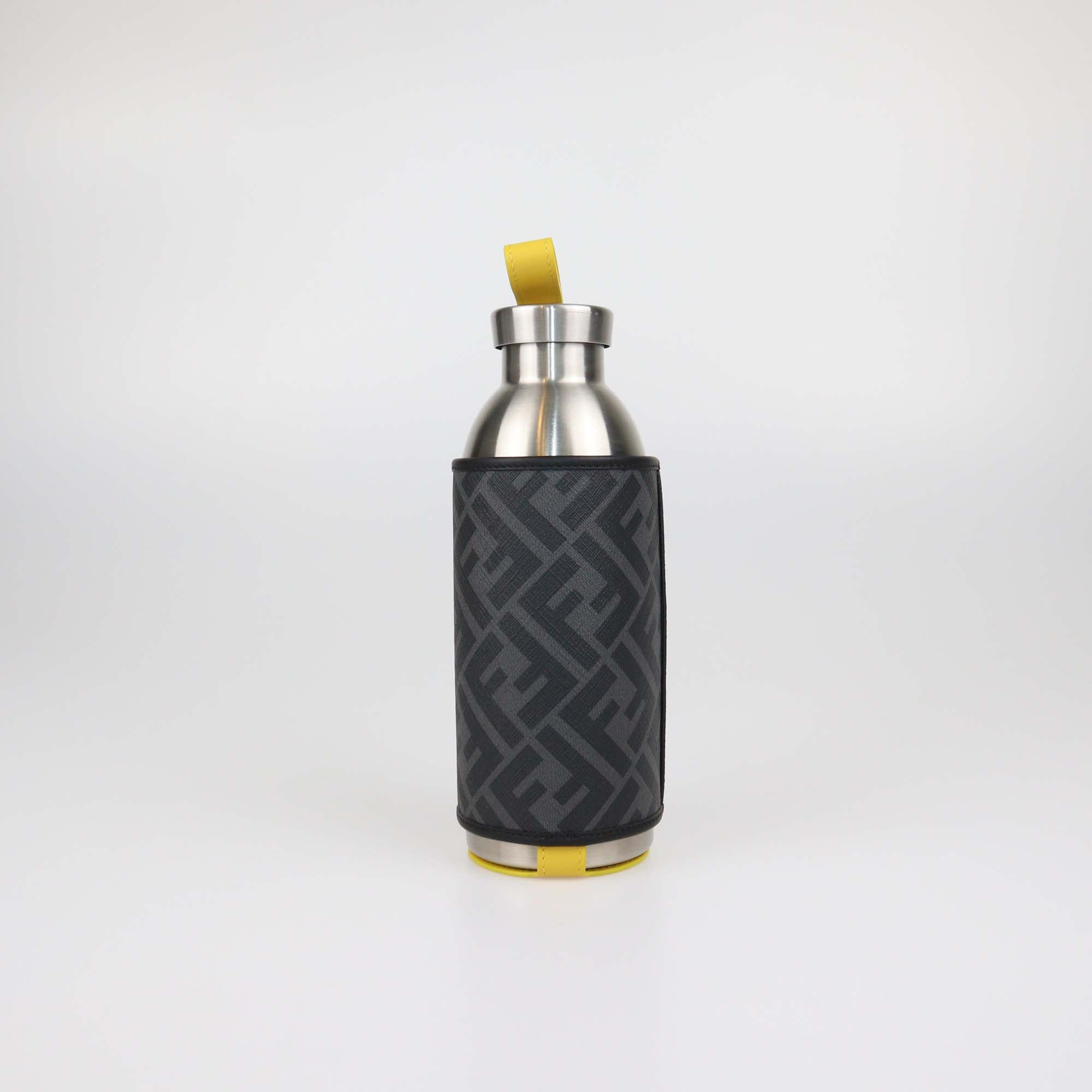Fendi x 24 Bottles FF Coated Canvas Holder and Silver Stainless Steel Bottle Set