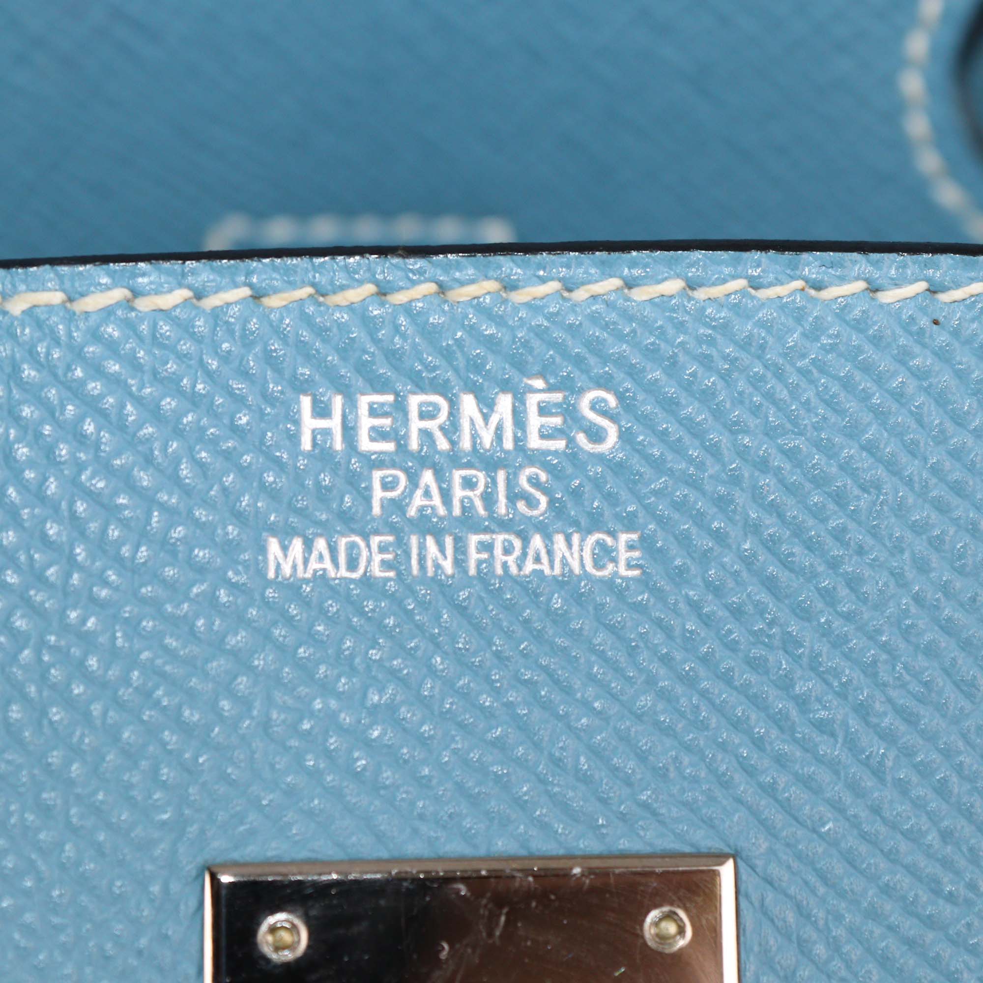 Hermes Blue Jean Epsom Leather Palladium Hardware Birkin 35 Bag