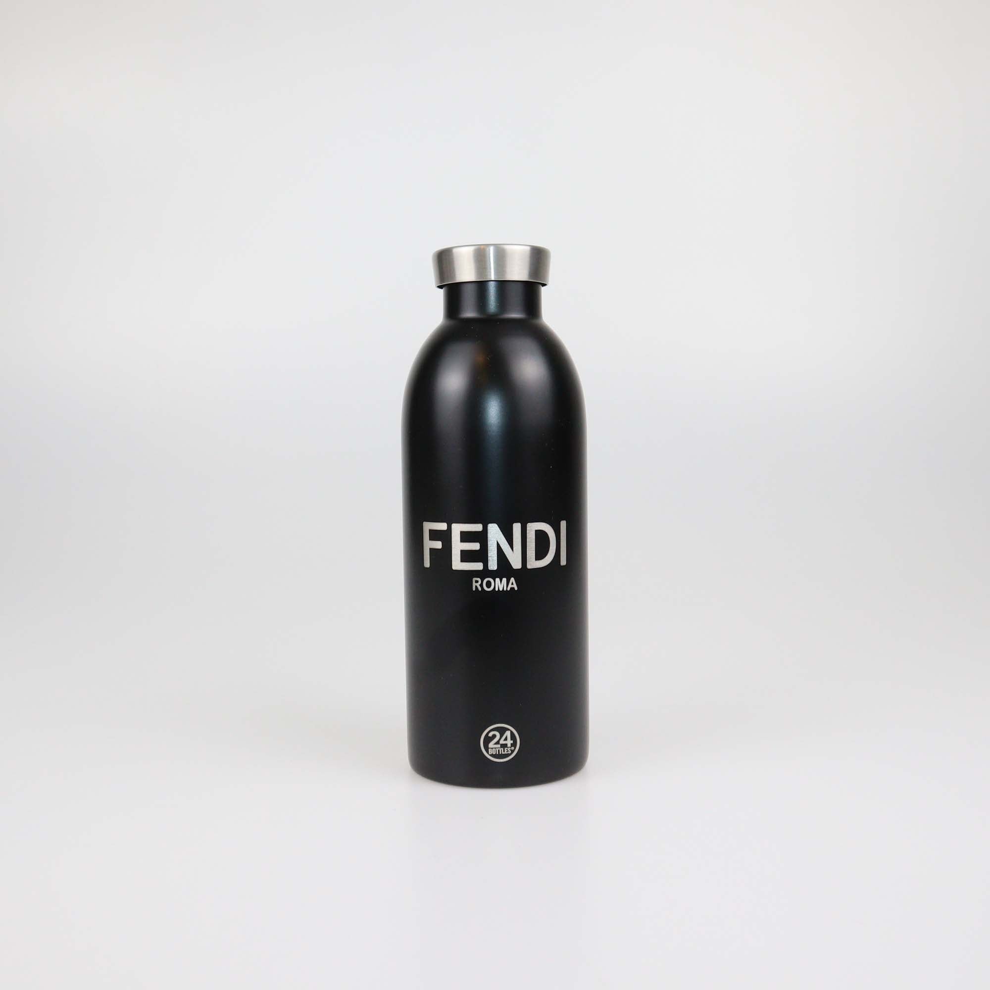 Fendi x 24 Bottles FF Coated Canvas Holder and Black Stainless Steel Bottle Set