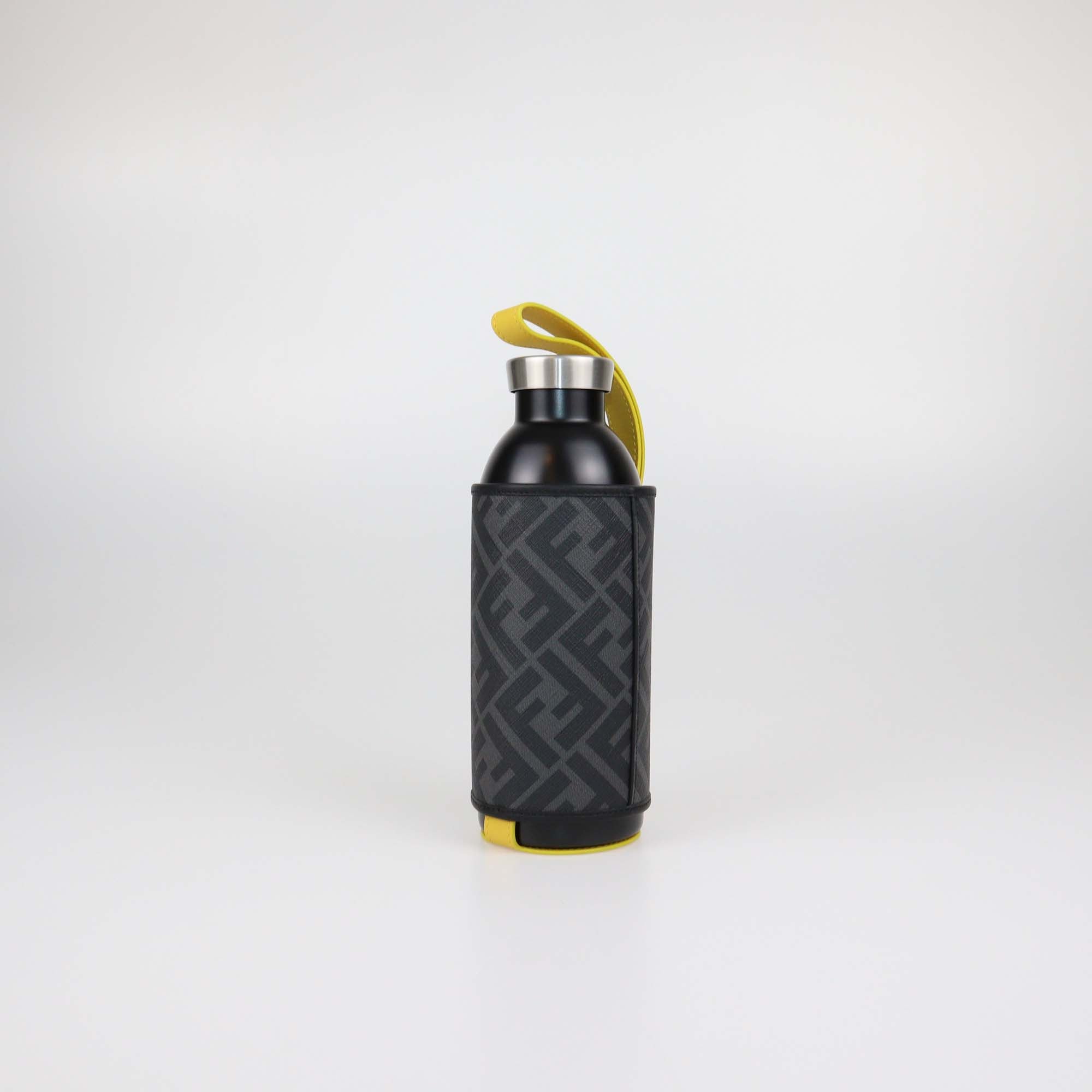 Fendi x 24 Bottles FF Coated Canvas Holder and Black Stainless Steel Bottle Set
