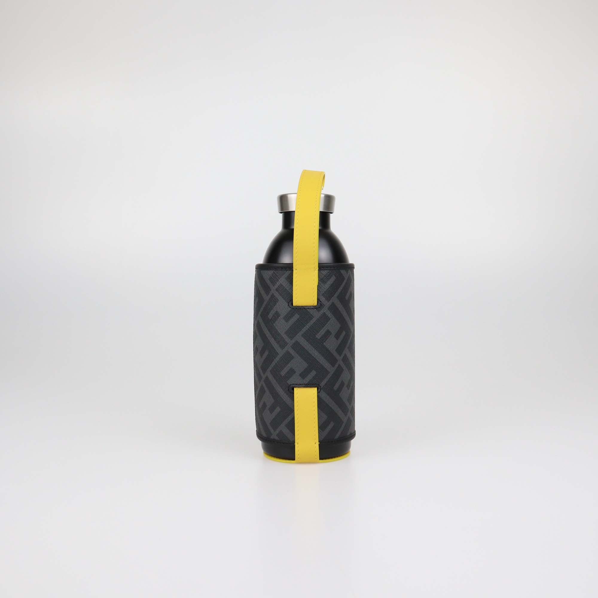 Fendi x 24 Bottles FF Coated Canvas Holder and Black Stainless Steel Bottle Set