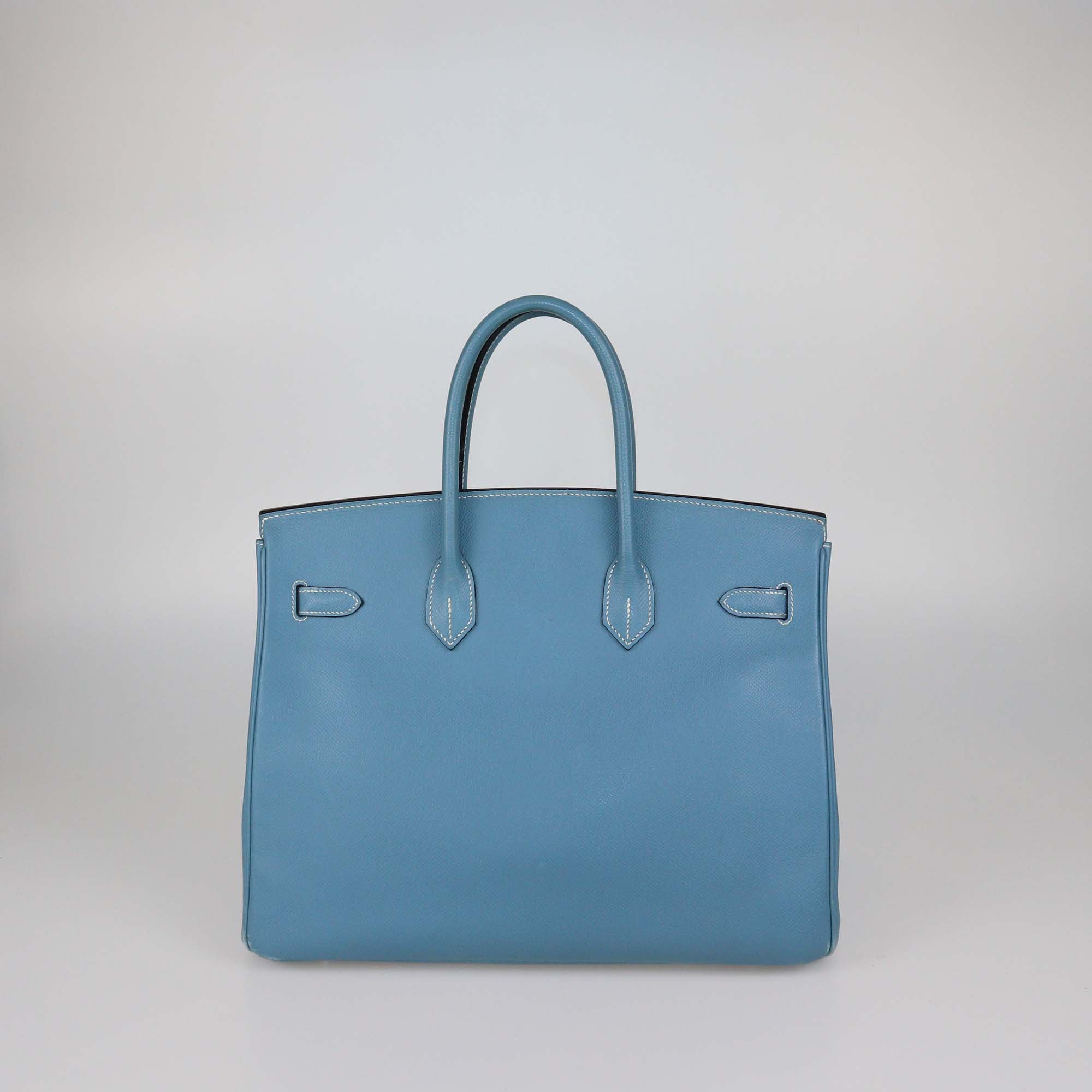 Hermes Blue Jean Epsom Leather Palladium Hardware Birkin 35 Bag