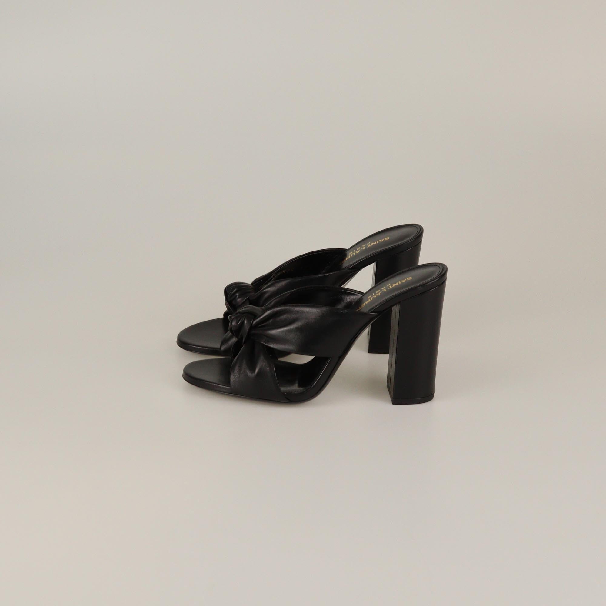 Saint Laurent Black Bianca Slide Sandals Womens Saint Laurent