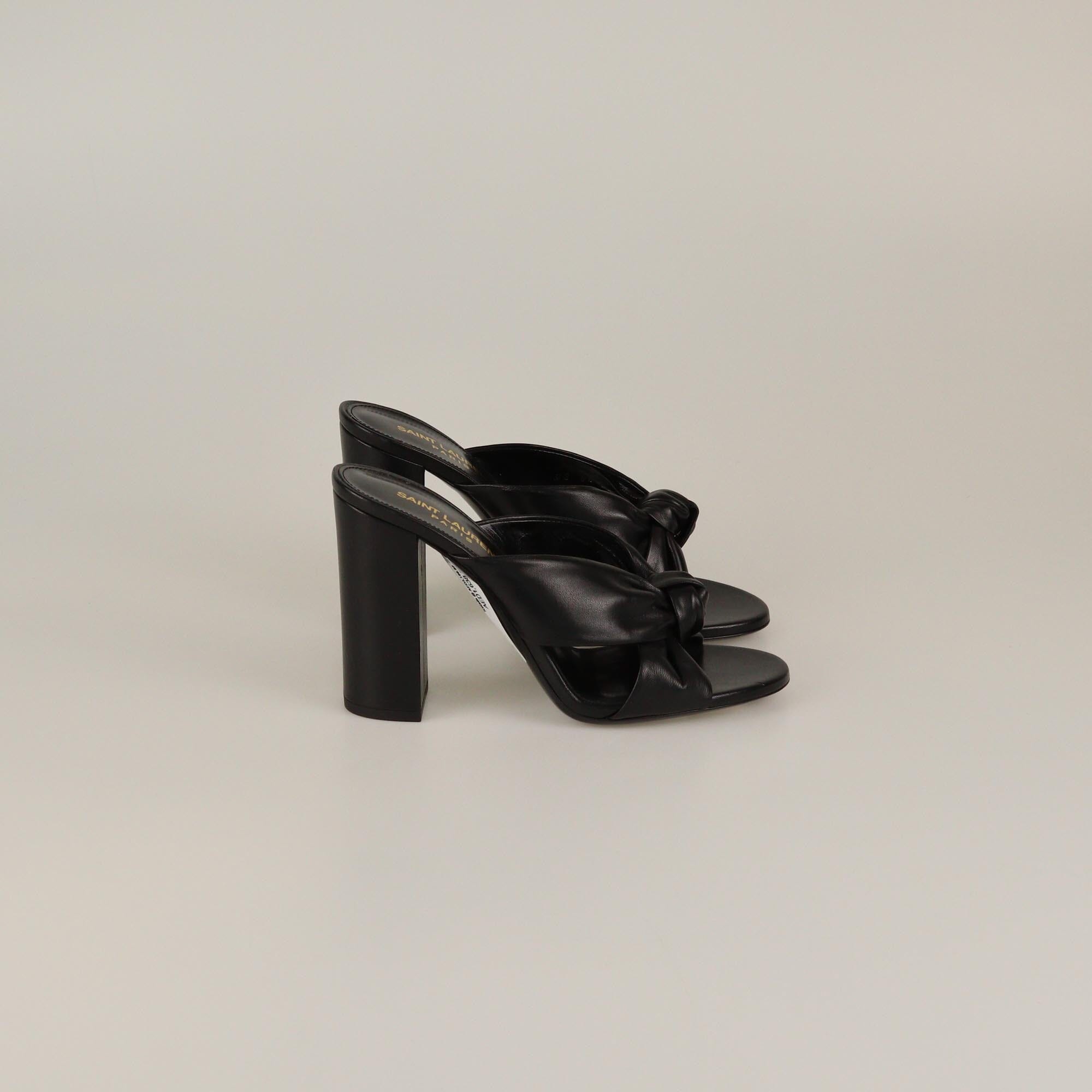 Saint Laurent Black Bianca Slide Sandals Womens Saint Laurent