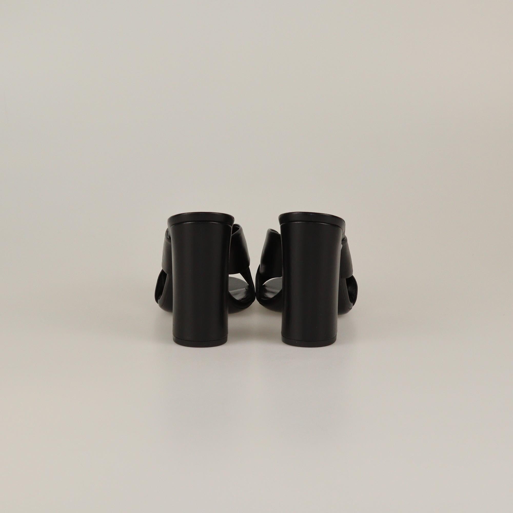 Saint Laurent Black Bianca Slide Sandals Womens Saint Laurent