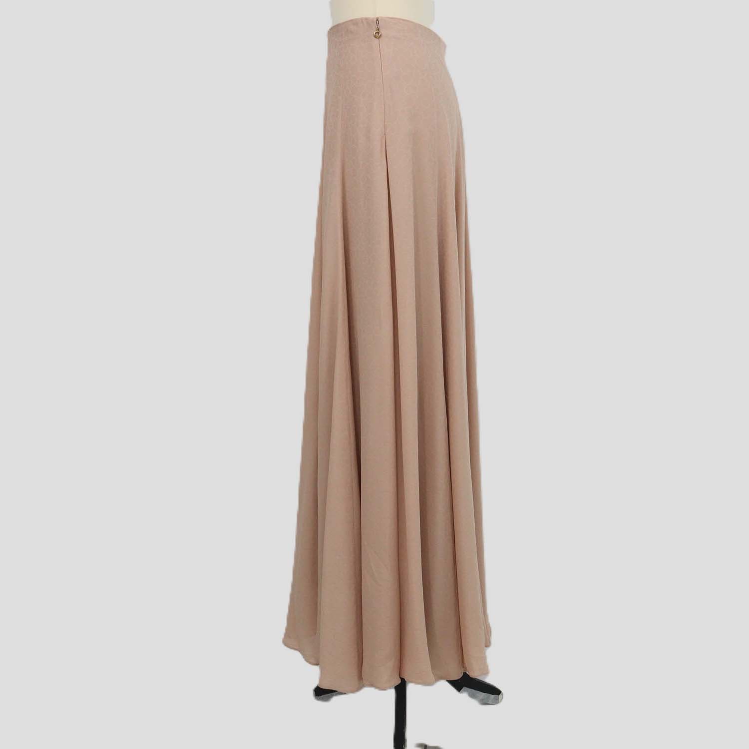 Loro Piana Beige Silk Ceramic Mandala Monika Maxi Skirt