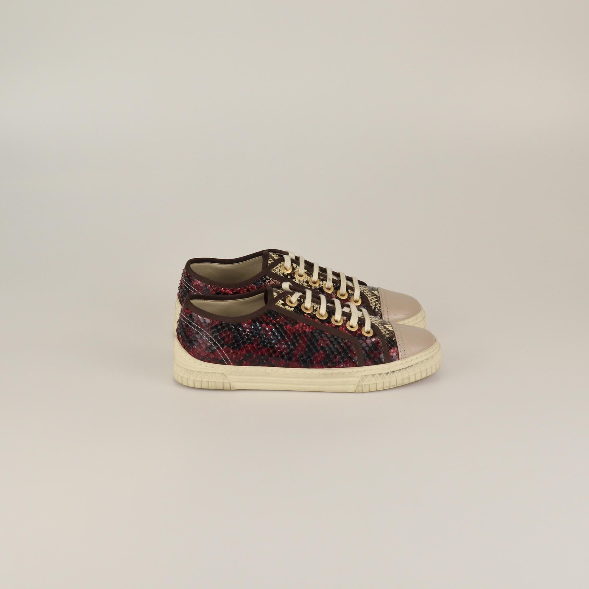 Chanel Multicolor Cap Toe Low Top Sneakers Womens Chanel