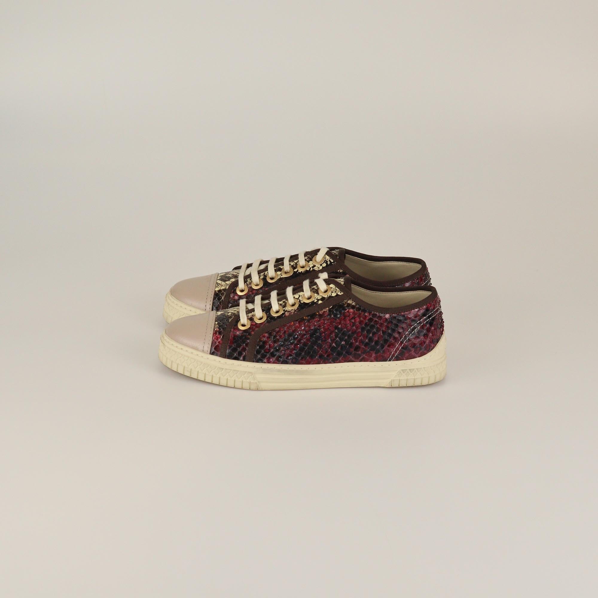 Chanel Multicolor Cap Toe Low Top Sneakers Womens Chanel