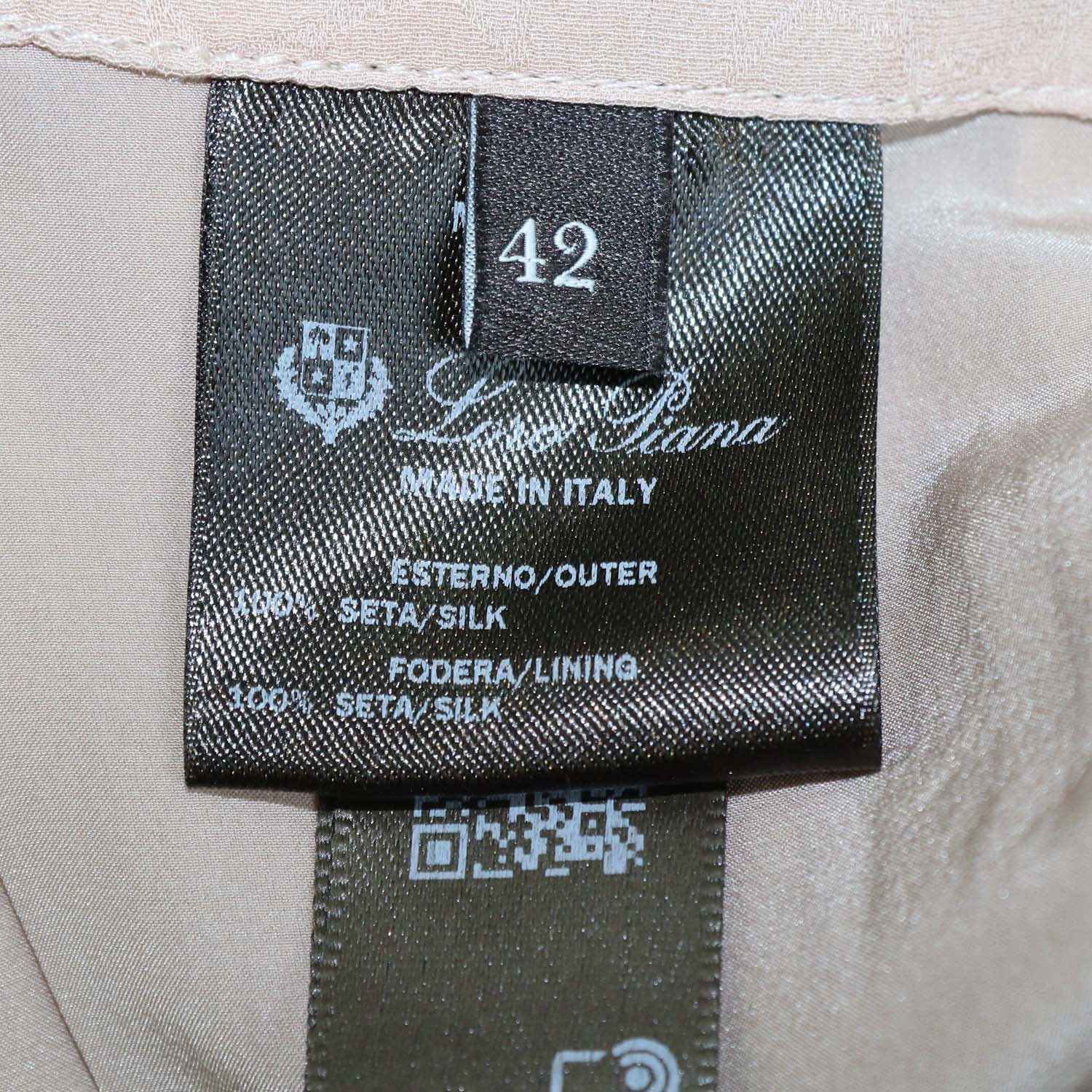 Loro Piana Beige Silk Ceramic Mandala Monika Maxi Skirt