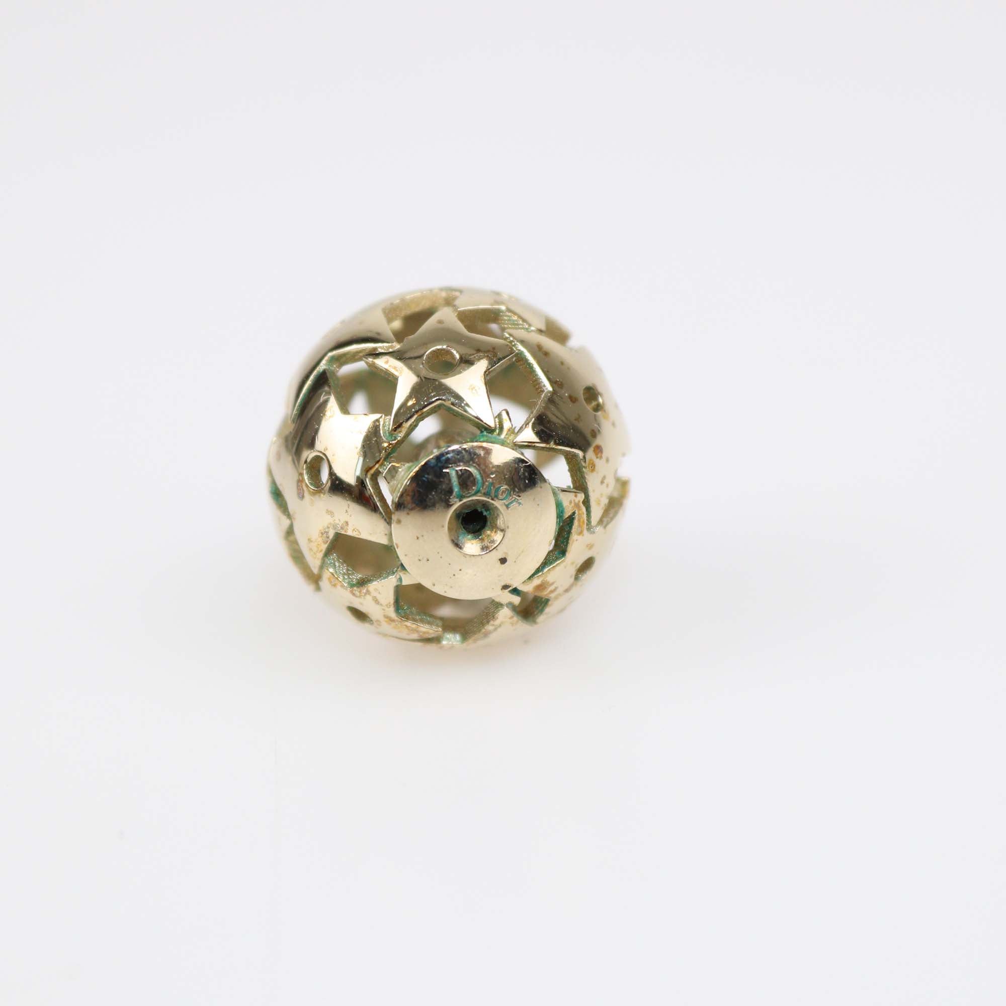 Christian Dior Gold Tone Metal Faux Pearl Star Mise En Dior Earrings