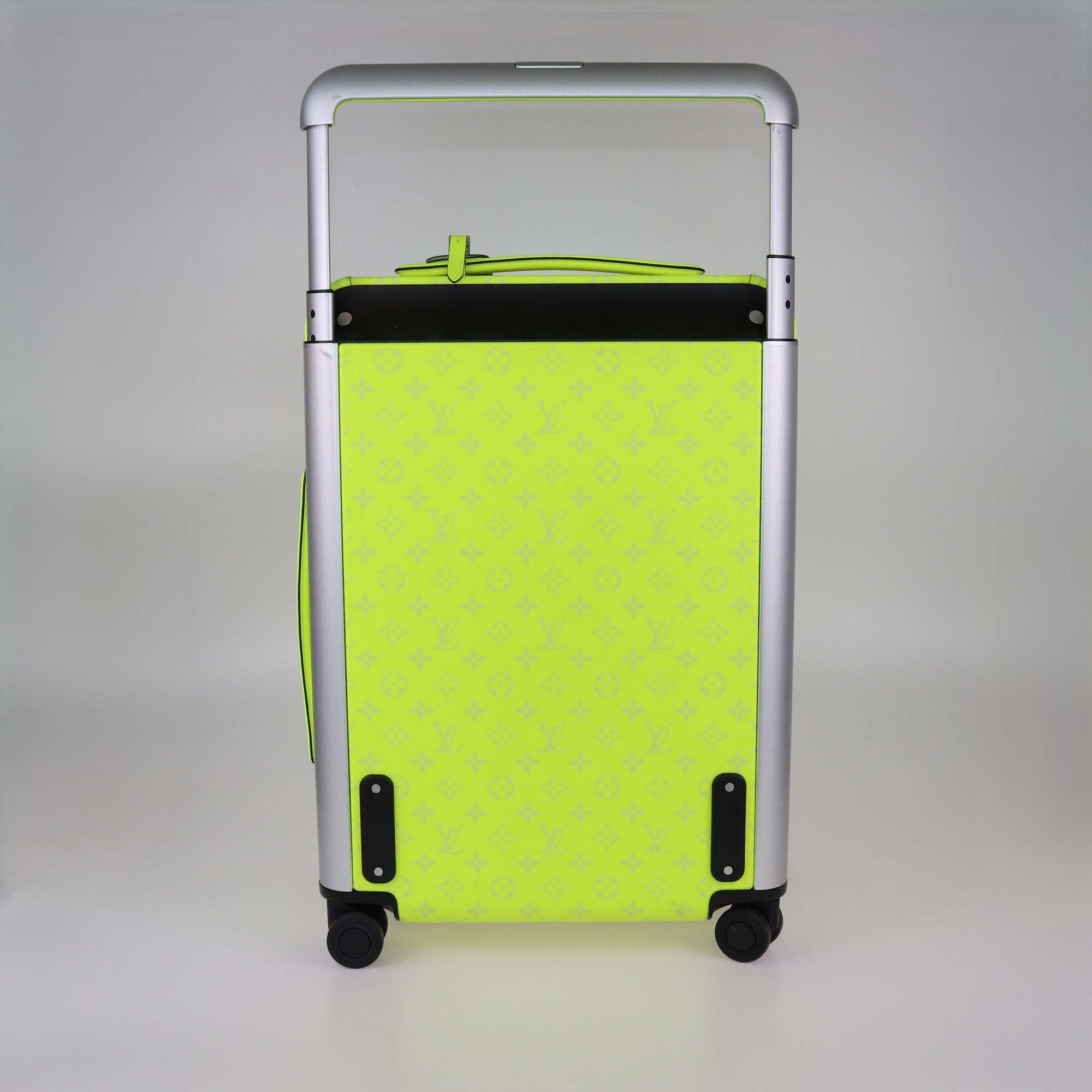 Louis Vuitton Neon Green Monogram Green Monogram Canvas Horizon 55 Luggage Womens Louis Vuitton