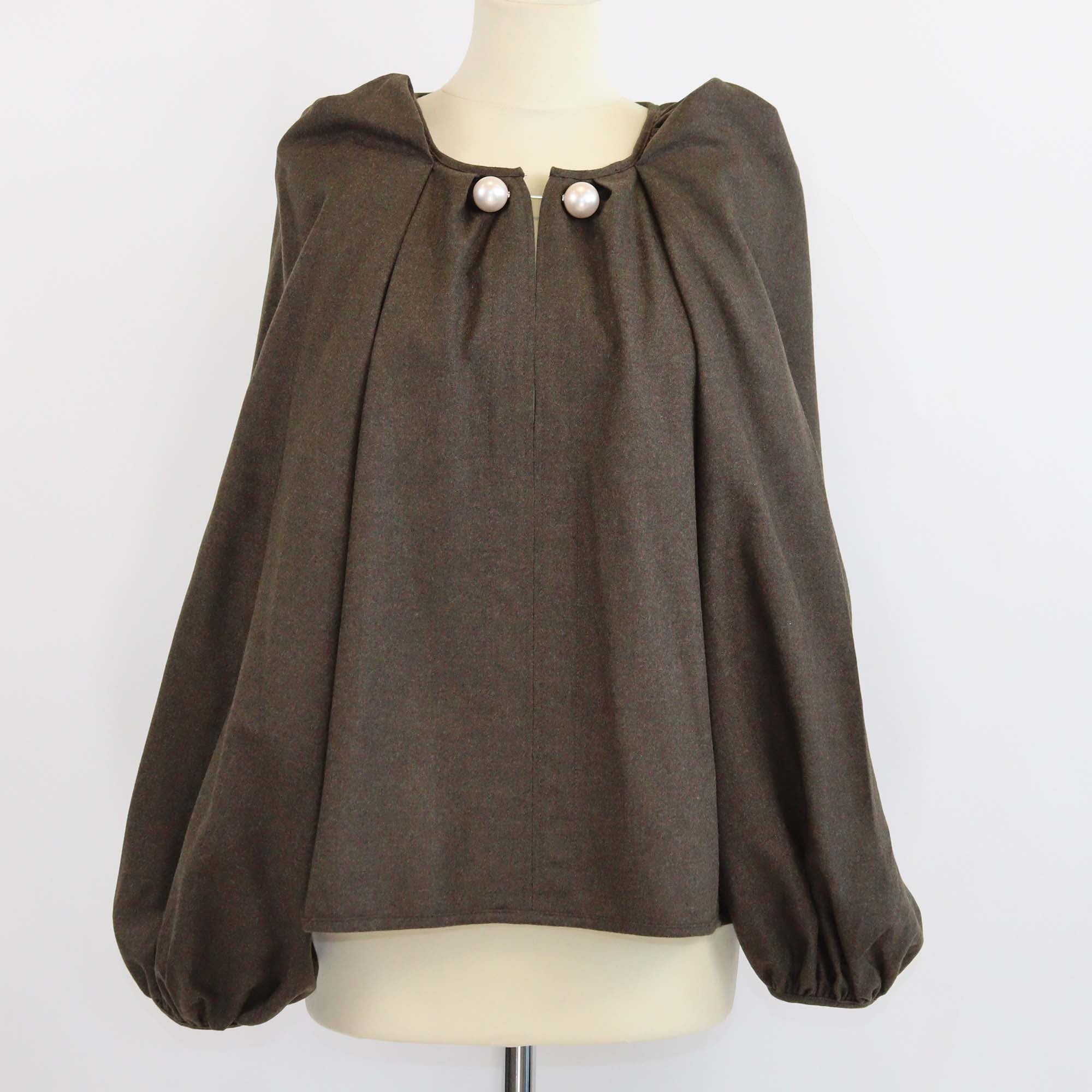 Nackiye Dark Choco Wool Grand Bazaar Top