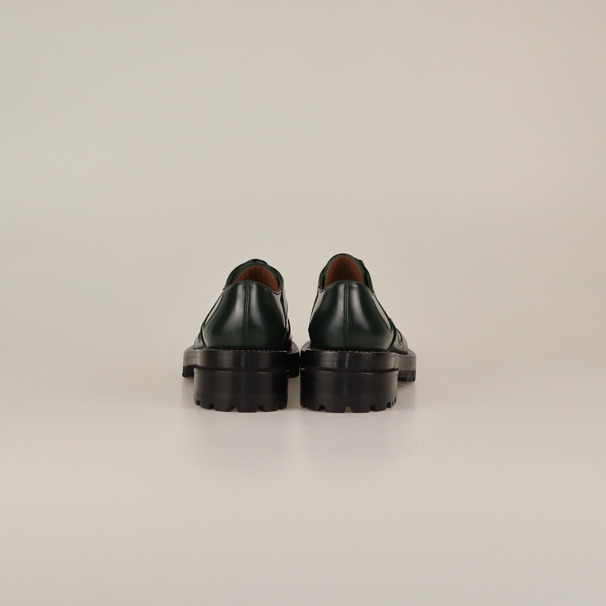 Marni Green/Black Laser Cut Lace Up Oxford Womens Marni