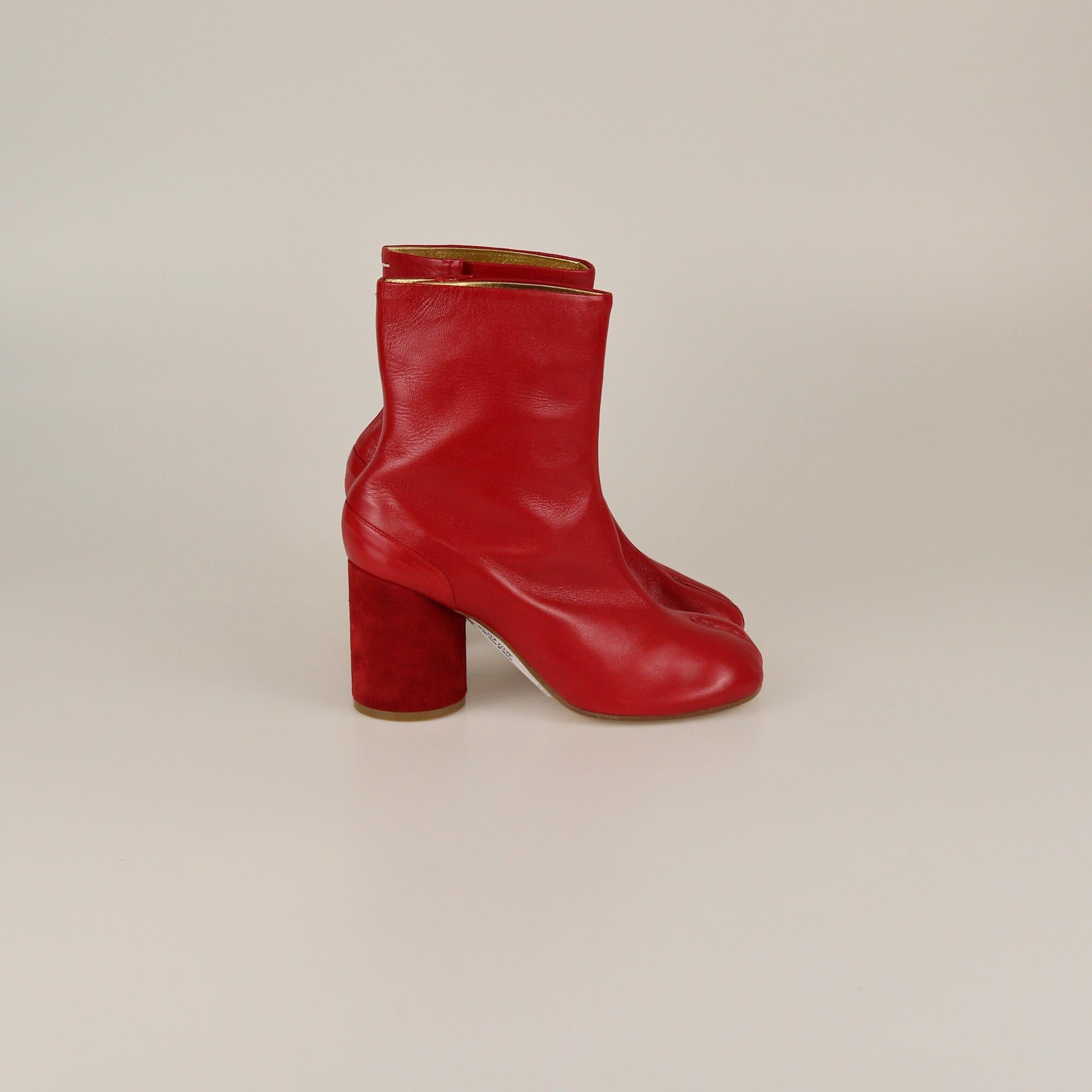 Maison Martin Margiela Red Tabi Ankle Boots Womens Maison Martin Margiela