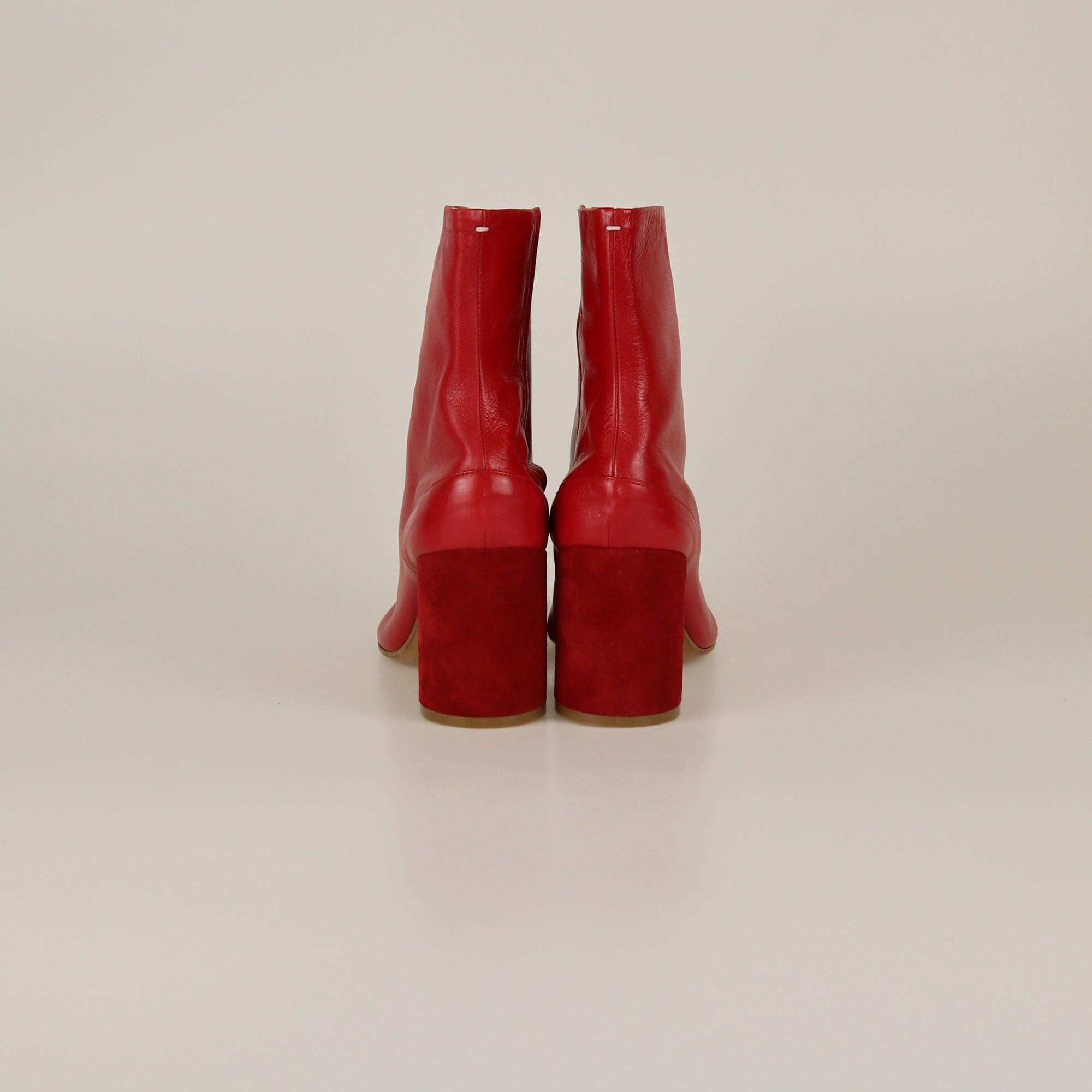 Maison Martin Margiela Red Tabi Ankle Boots Womens Maison Martin Margiela