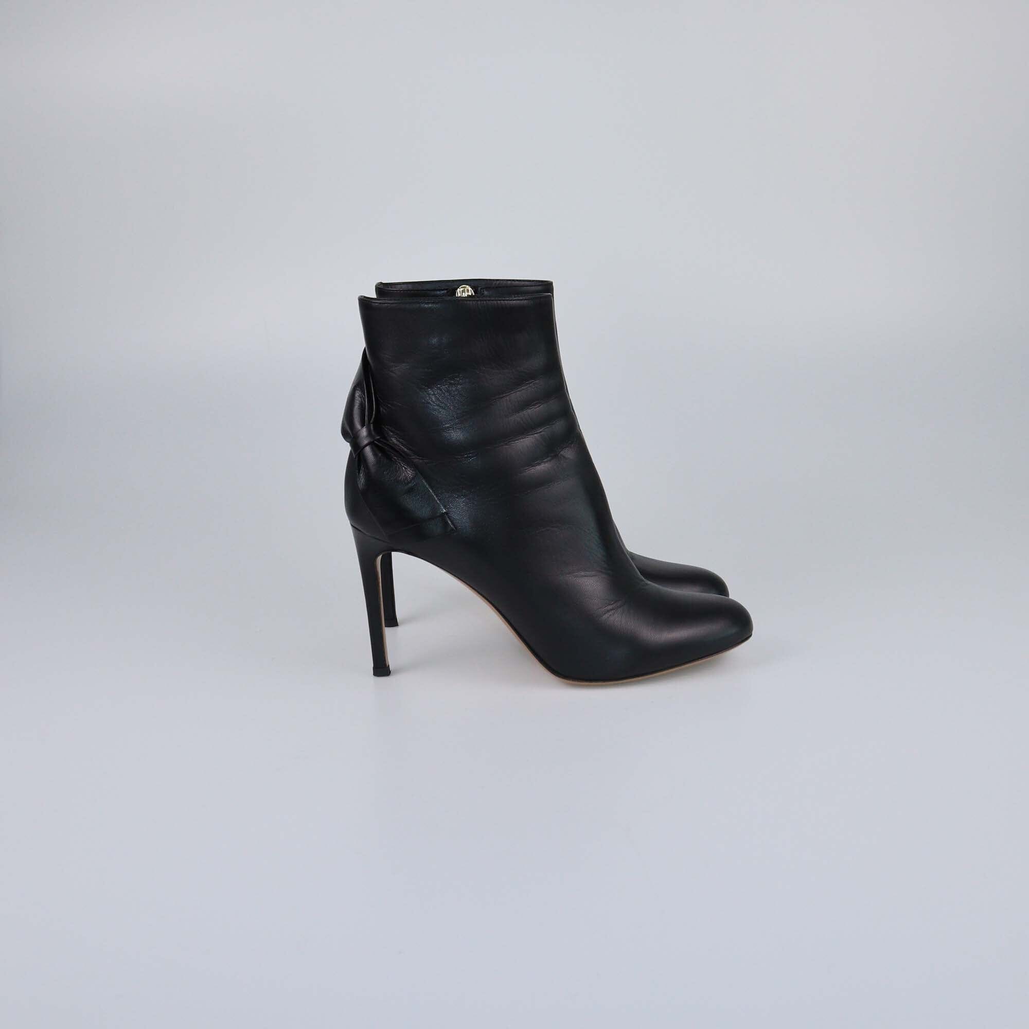 Valentino Black Bow Booties Womens Valentino