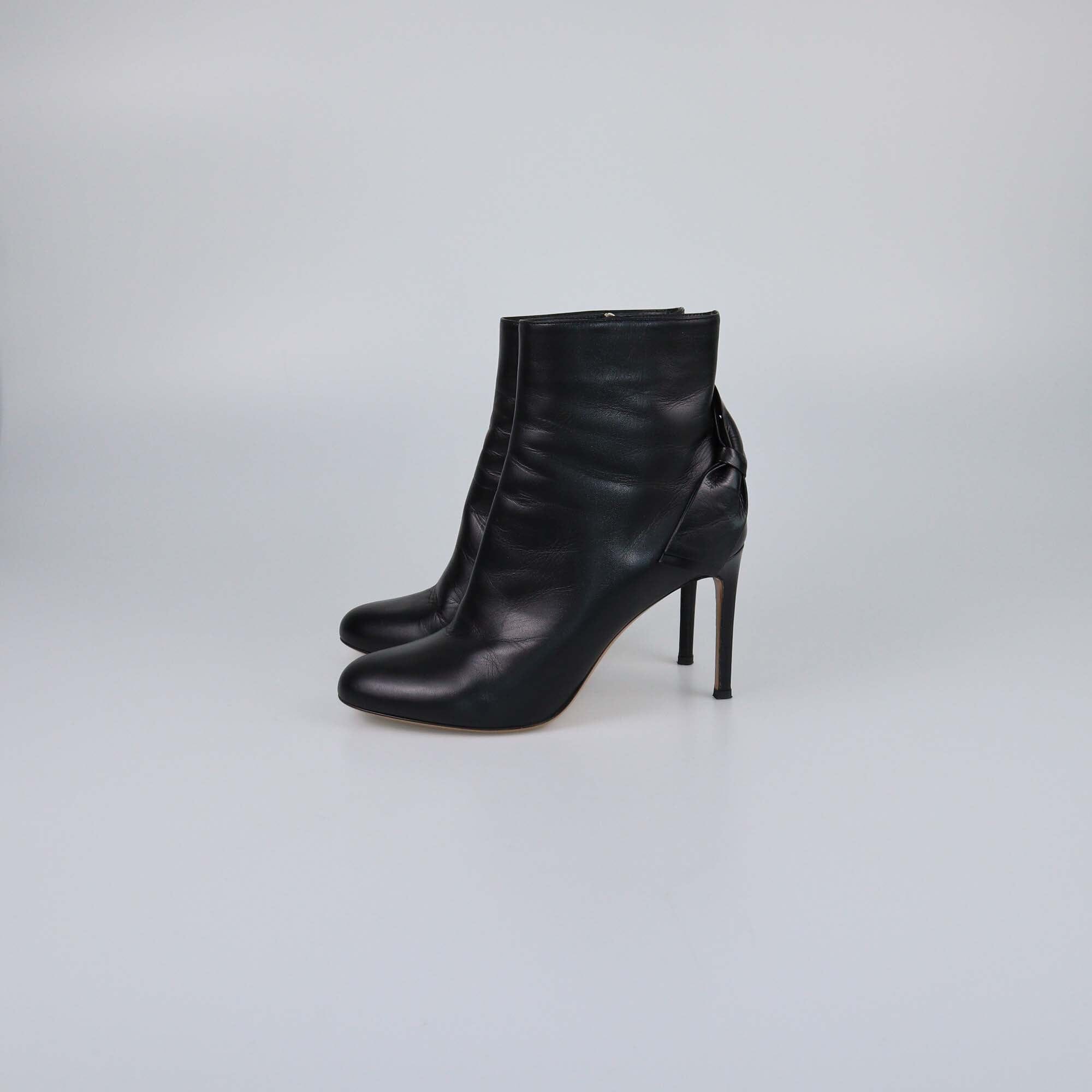 Valentino Black Bow Booties Womens Valentino